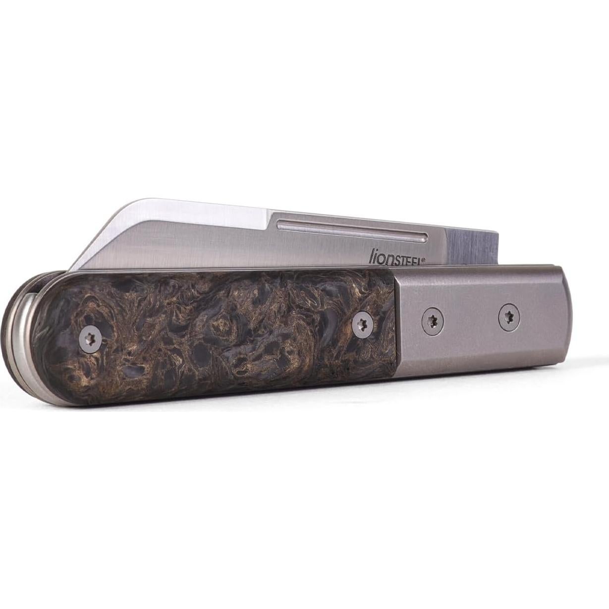 Cuchillo Plegable LionSTEEL Barlow, Acero M390, Titanio, 16.99 cm