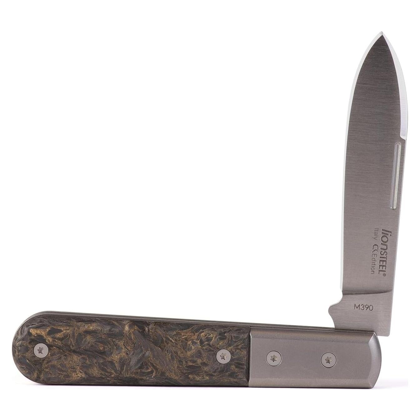Cuchillo Plegable LionSTEEL Barlow, Acero M390, Titanio, 16.99 cm