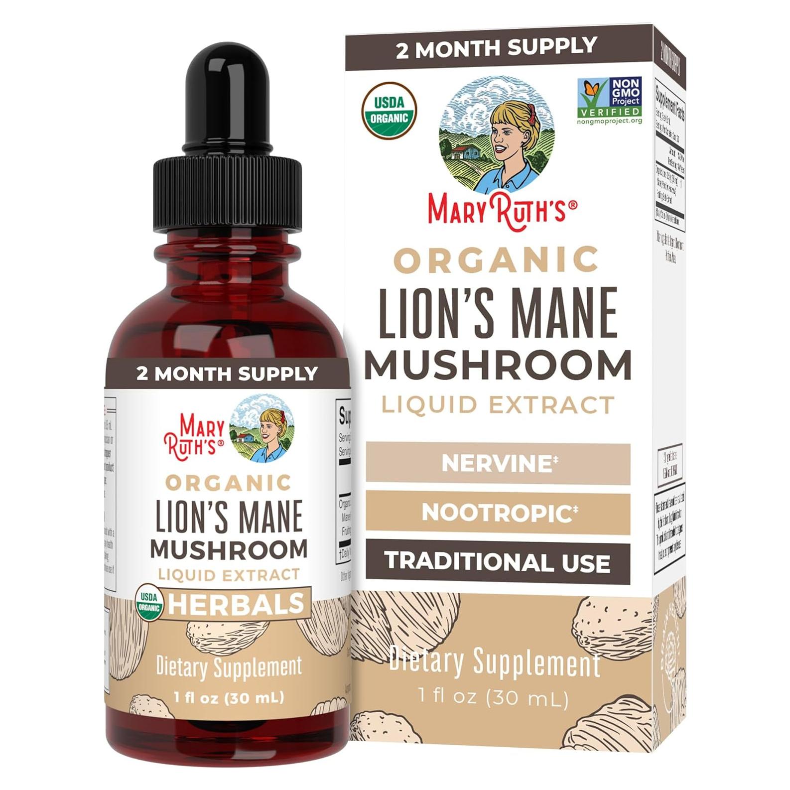 Suplemento Líquido de Hongo Melena de León MaryRuth 30ml