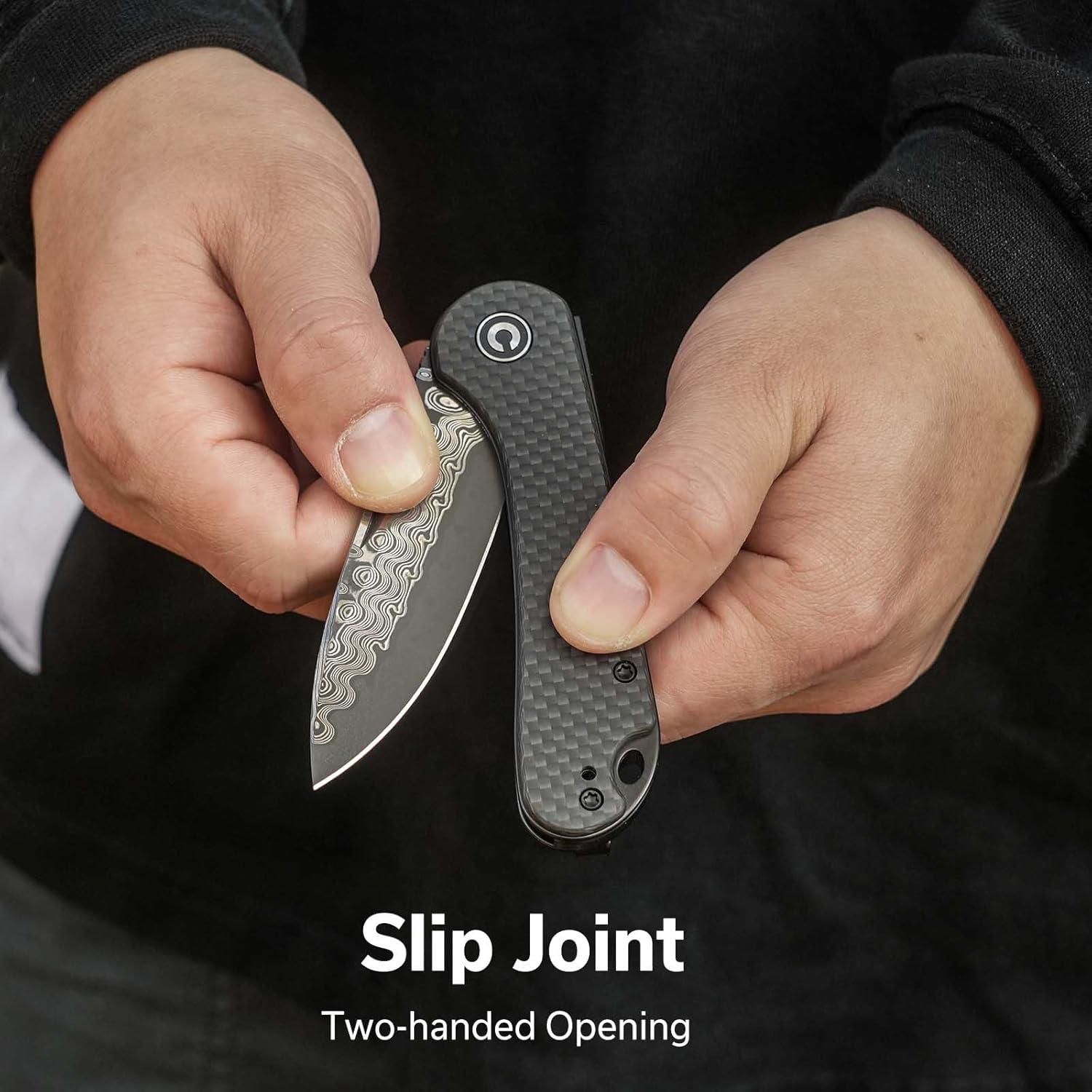 Cuchillo de Bolsillo CIVIVI Elementum Damasco 7.52 cm Fibra Carbono