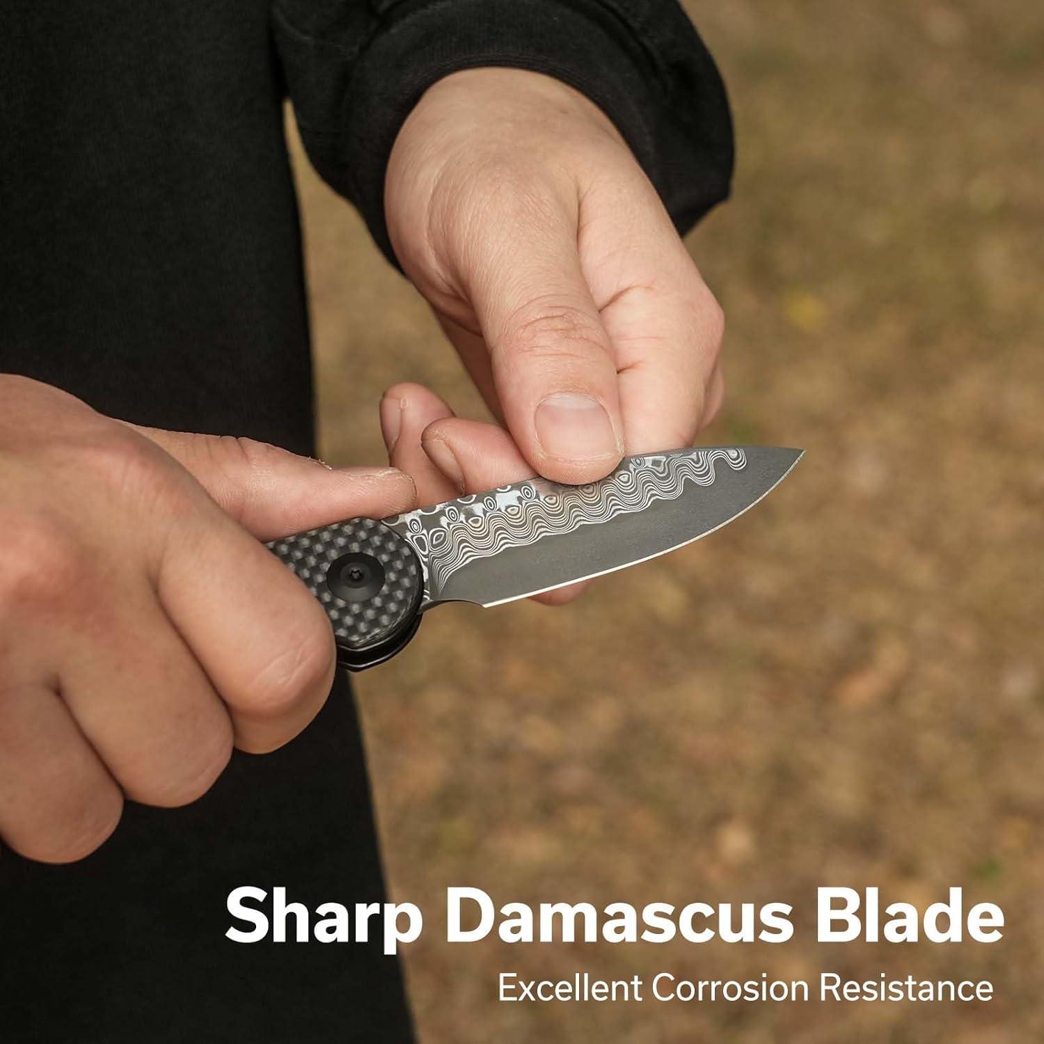 Cuchillo de Bolsillo CIVIVI Elementum Damasco 7.52 cm Fibra Carbono