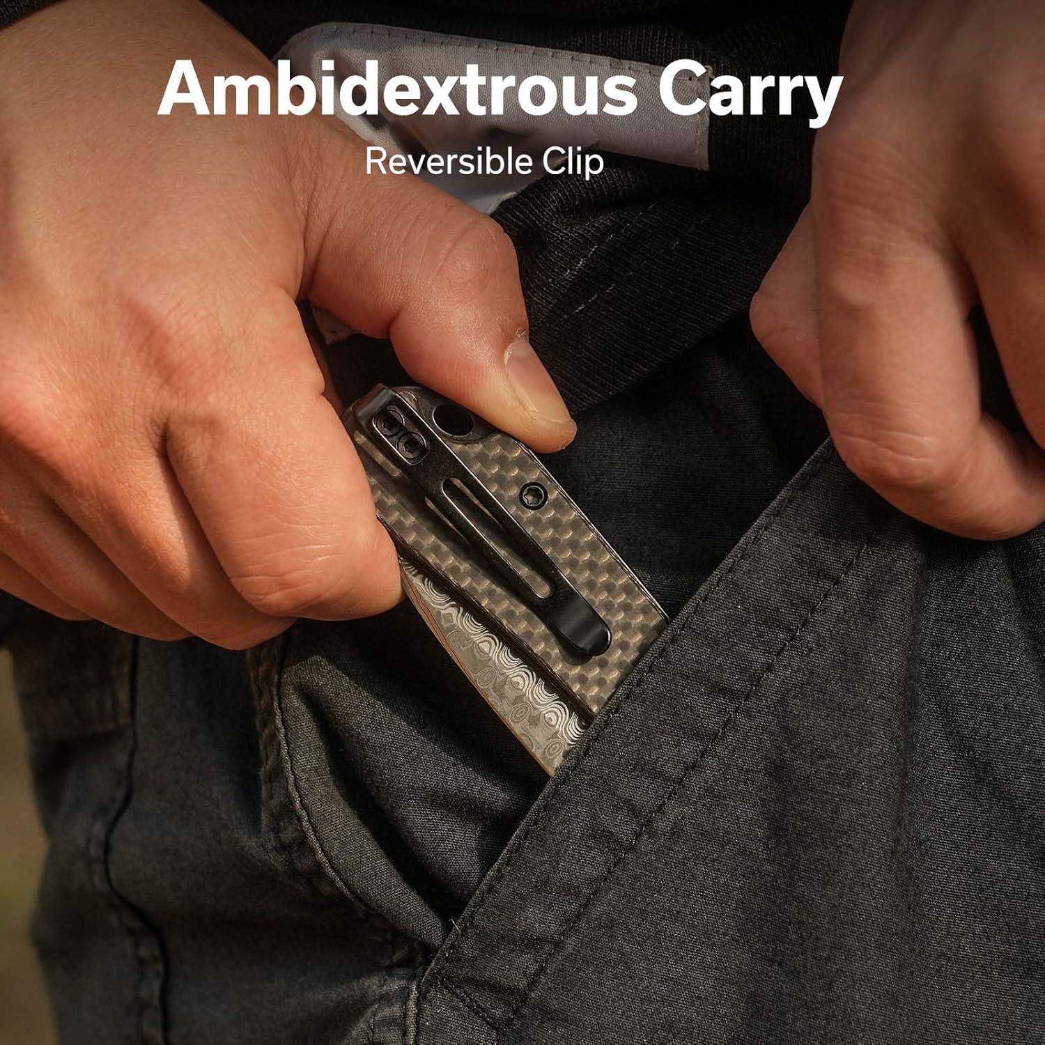 Cuchillo de Bolsillo CIVIVI Elementum Damasco 7.52 cm Fibra Carbono