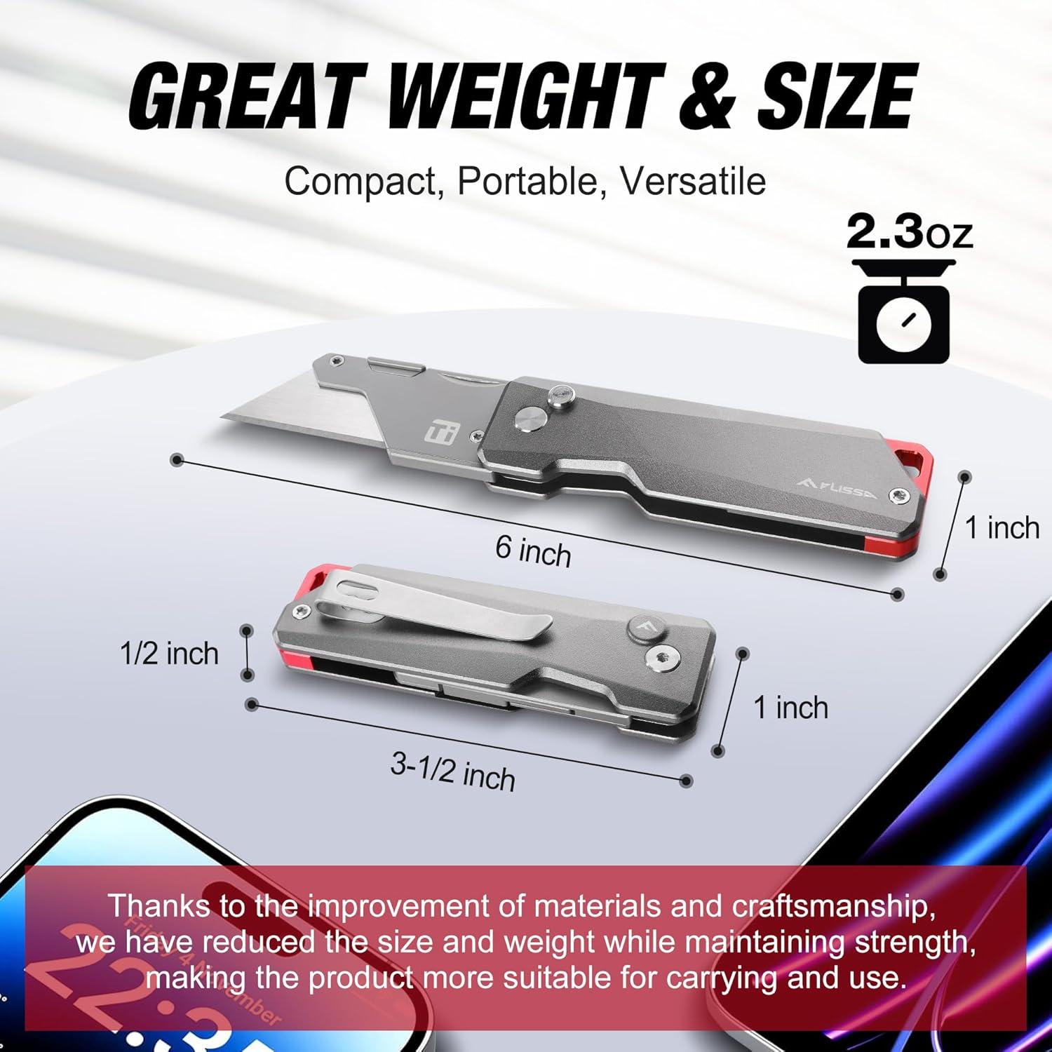 Cuchillo Utilitario Avanzado FLISSA de Titanio, 10 Cuchillas