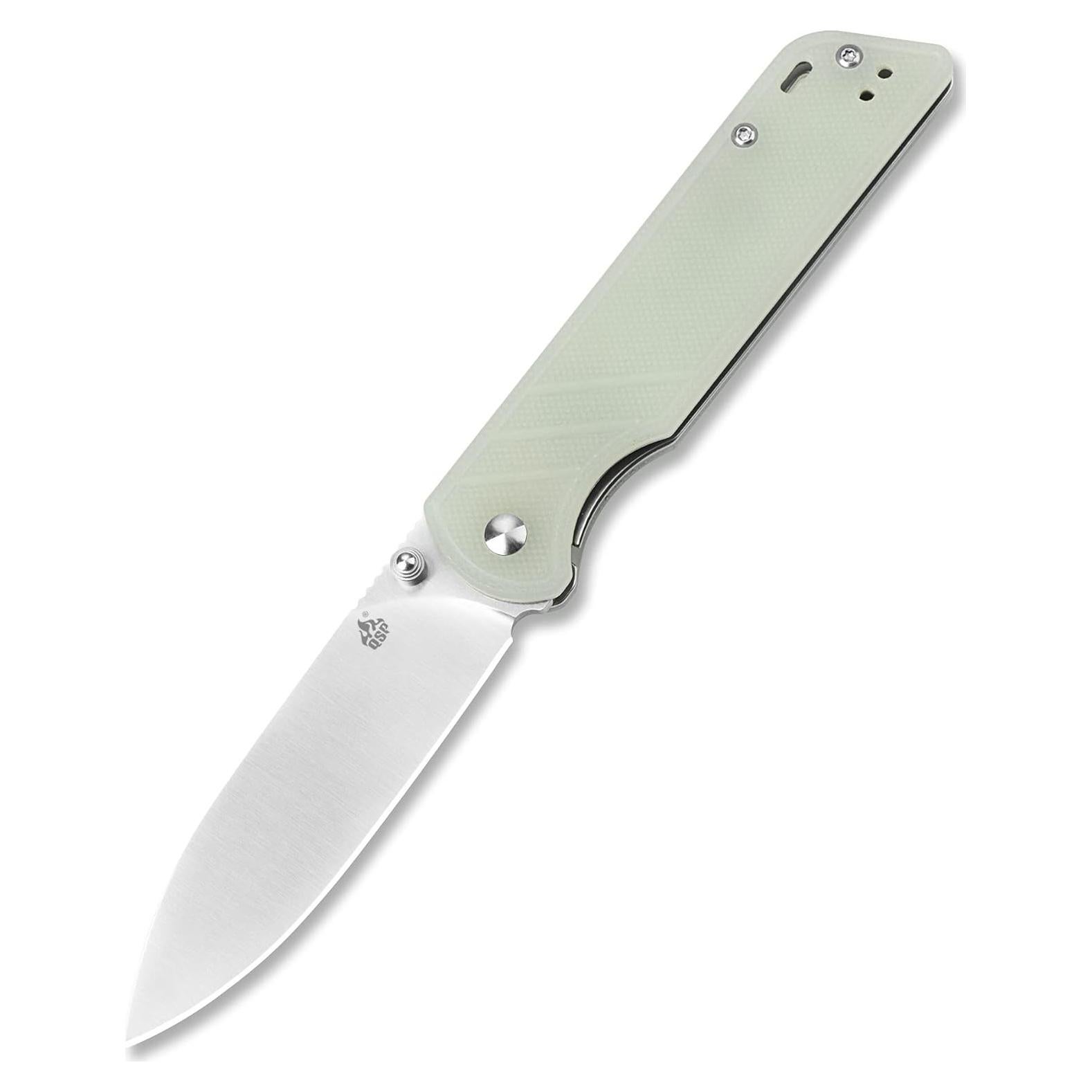 Cuchillo Plegable QSP Loro D2 Mango Jade G10 10.16 cm
