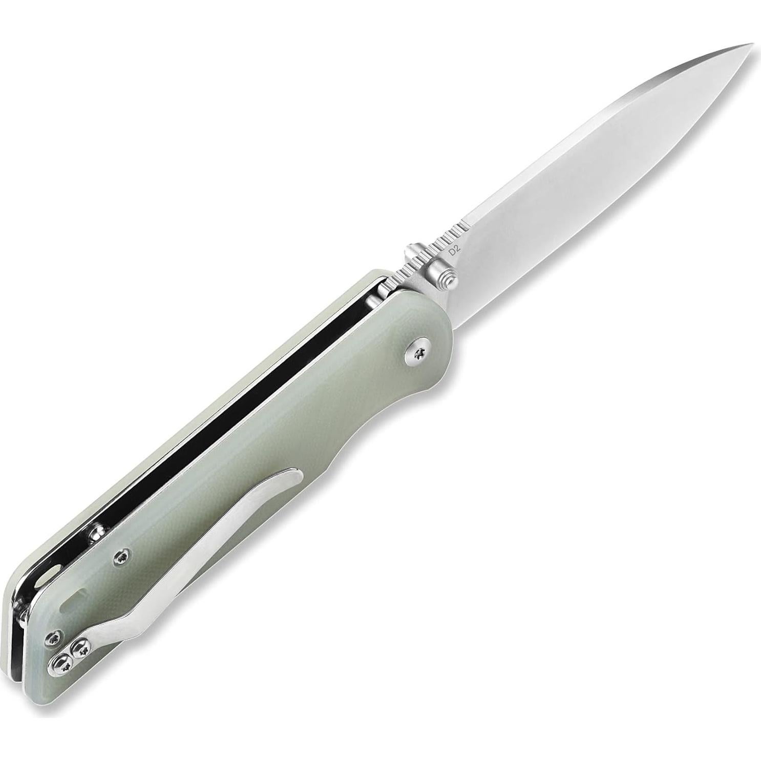 Cuchillo Plegable QSP Loro D2 Mango Jade G10 10.16 cm