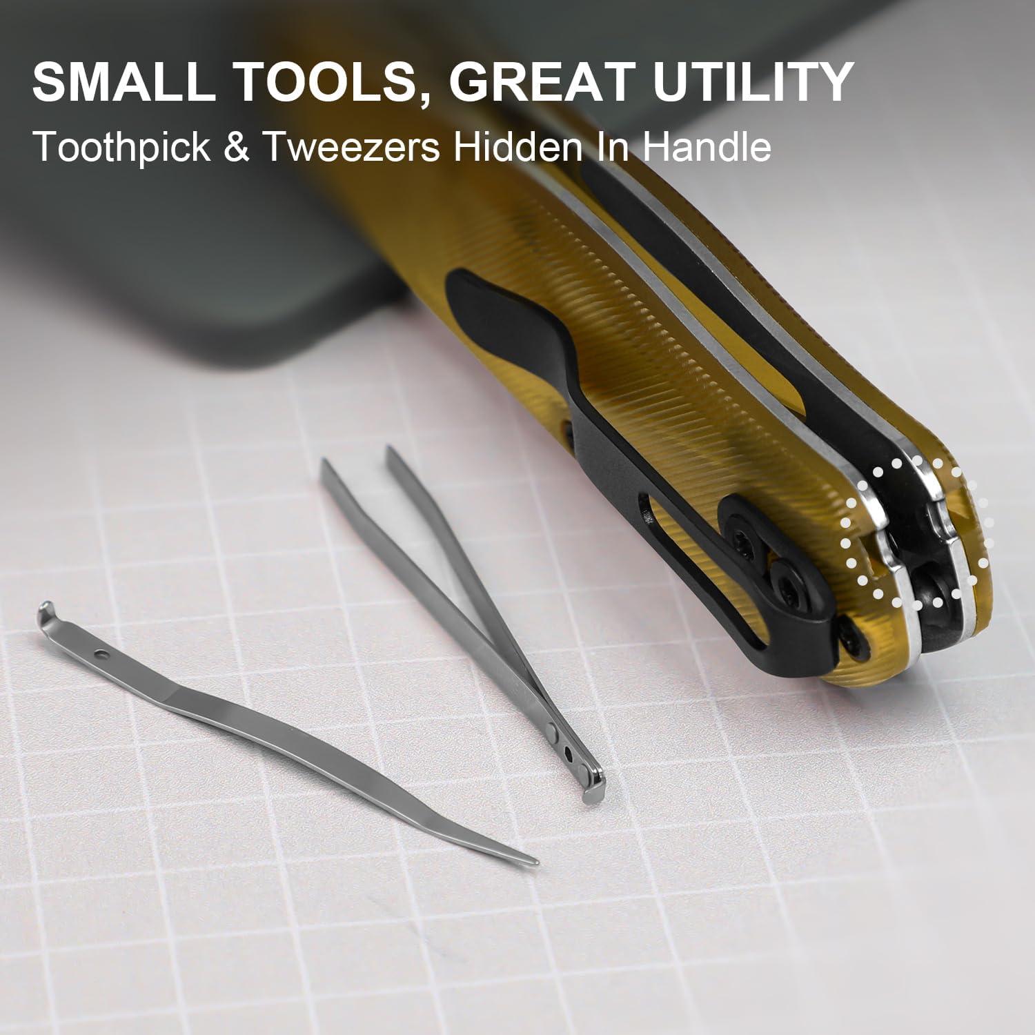 Cuchillo Utility Plegable Kizer Drop Bear Amarillo EDC