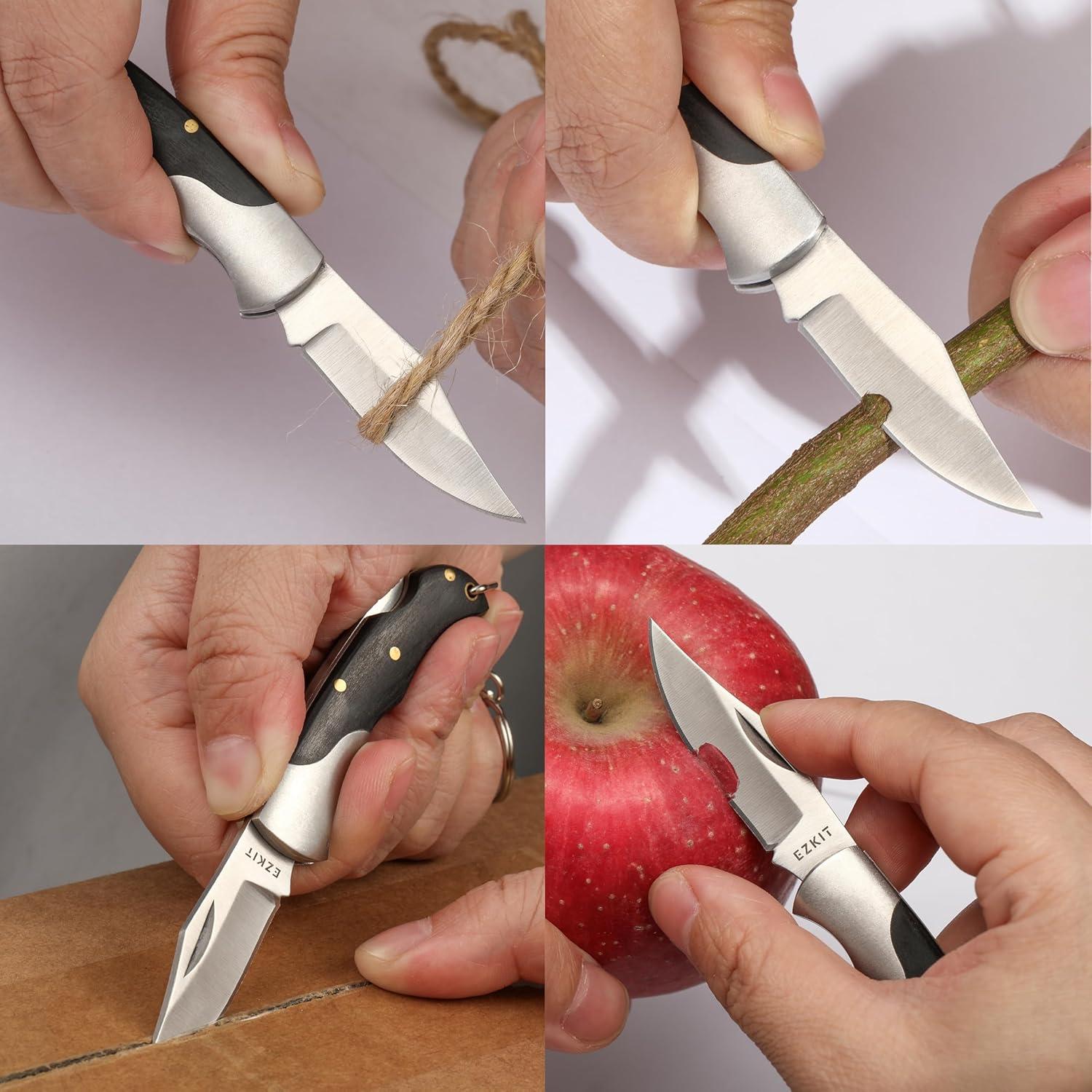 Cuchillo de bolsillo EZKIT 2" acero inoxidable y madera