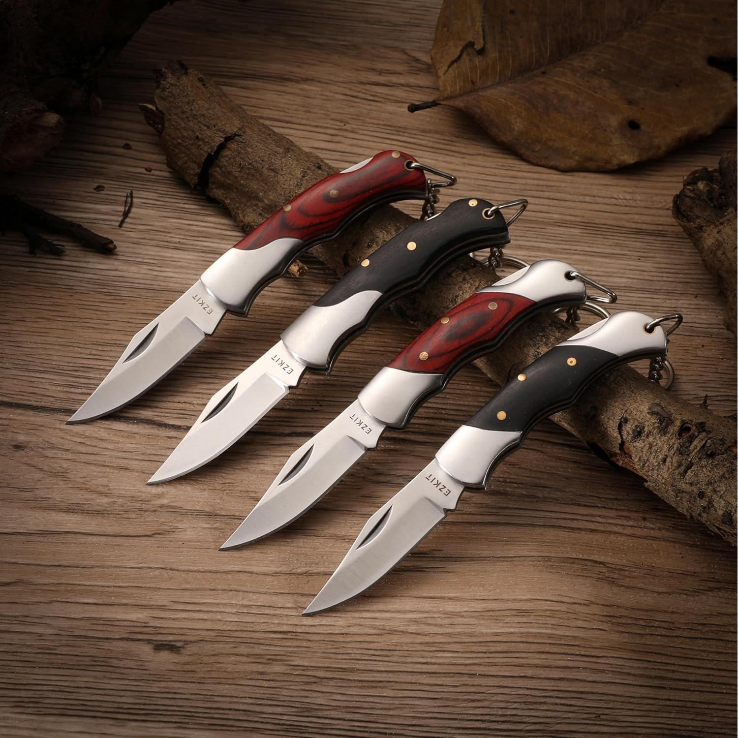 Cuchillo de bolsillo EZKIT 2" acero inoxidable y madera