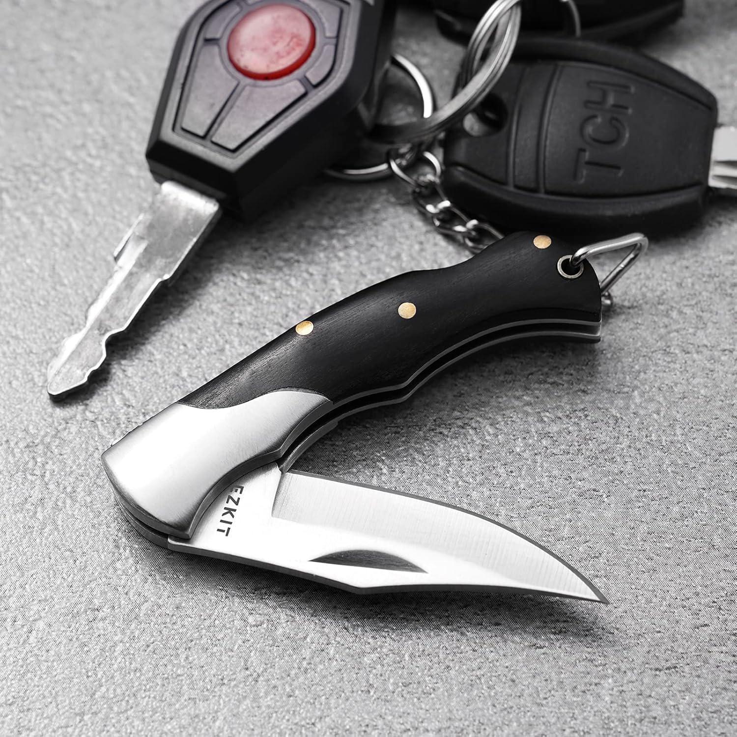 Cuchillo de bolsillo EZKIT 2" acero inoxidable y madera