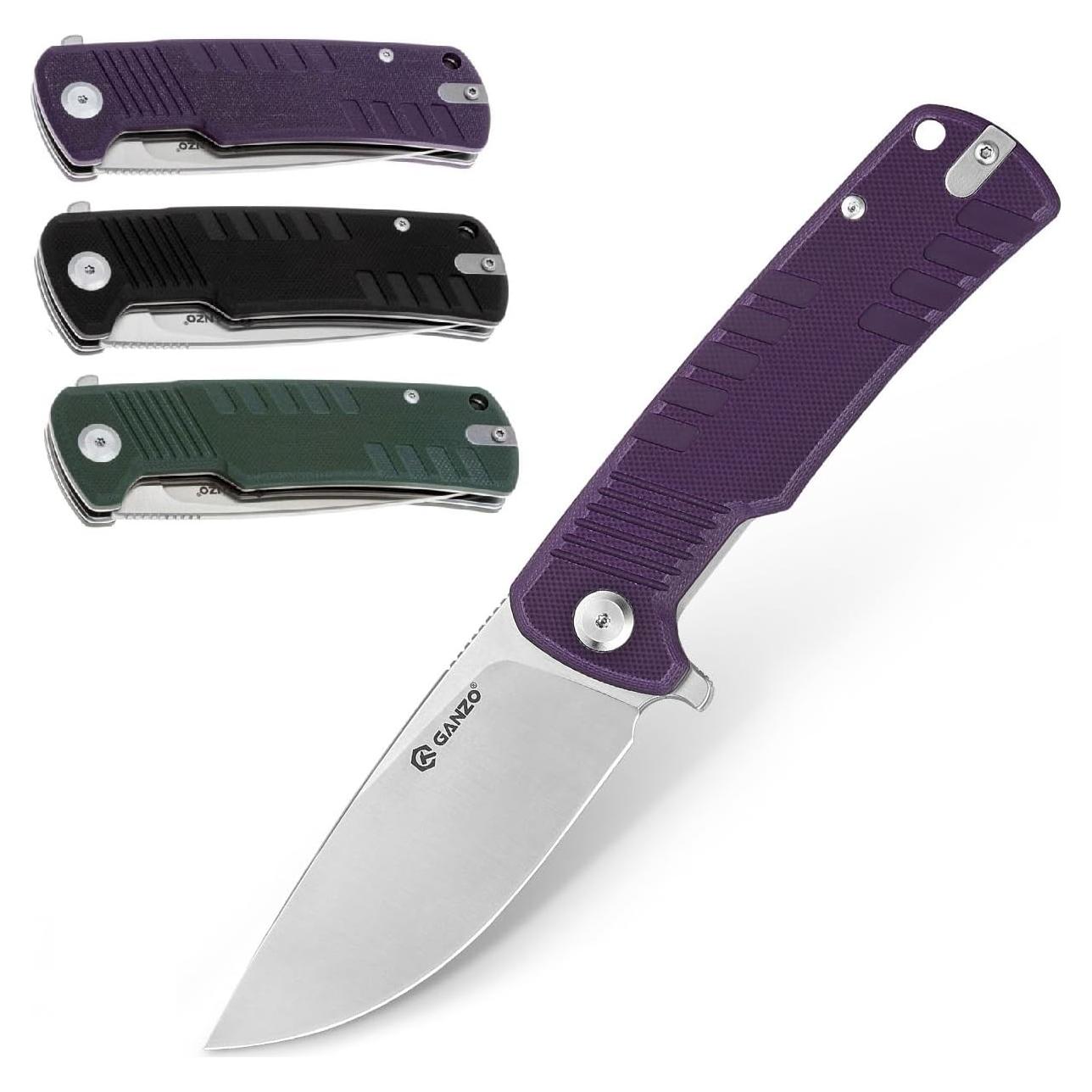 Cuchillo Plegable Ganzo G769-PL D2 Mango G10 20.3cm Púrpura