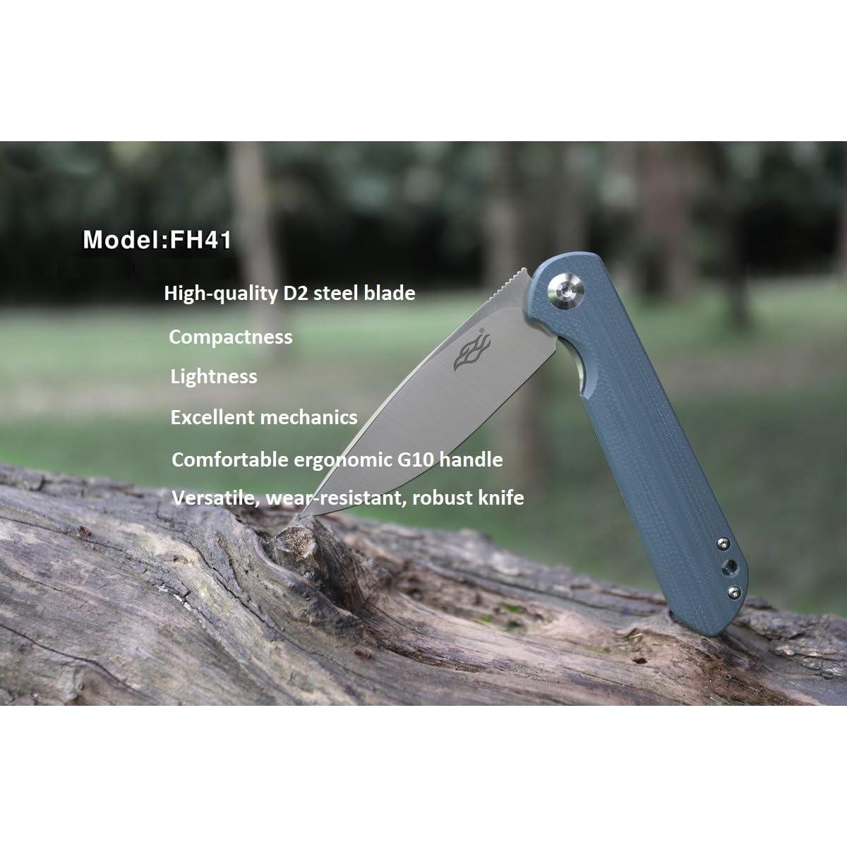 Cuchillo Plegable Ganzo FH41 Gris Acero D2 Mango G10 20.2cm