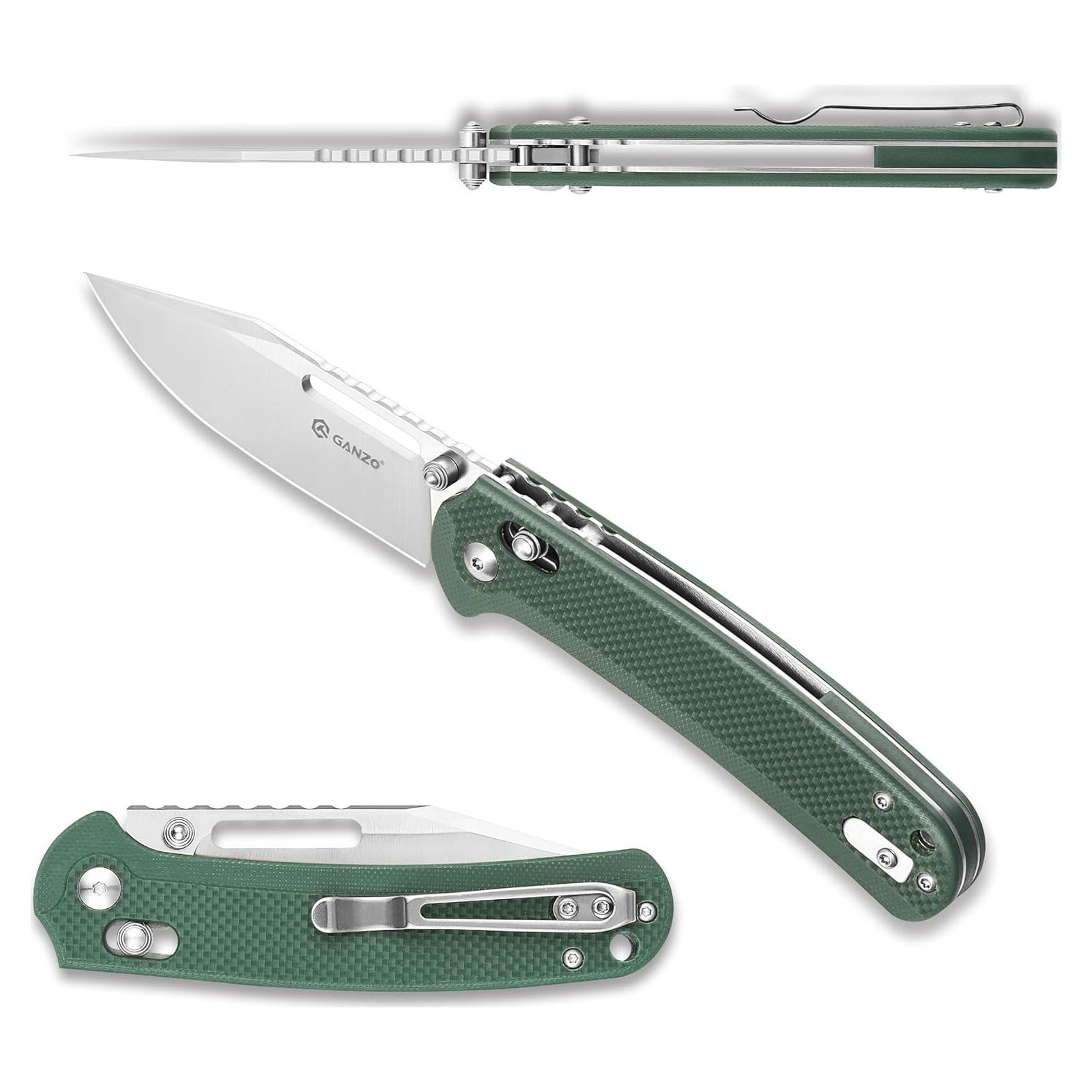 Cuchillo Plegable Ganzo G768-GB Verde Acero Inoxidable D2