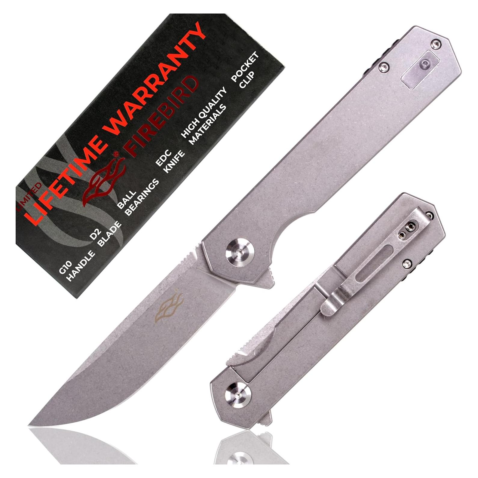 Cuchillo Plegable Firebird Ganzo FH12-SS Acero D2 20.3cm Gris