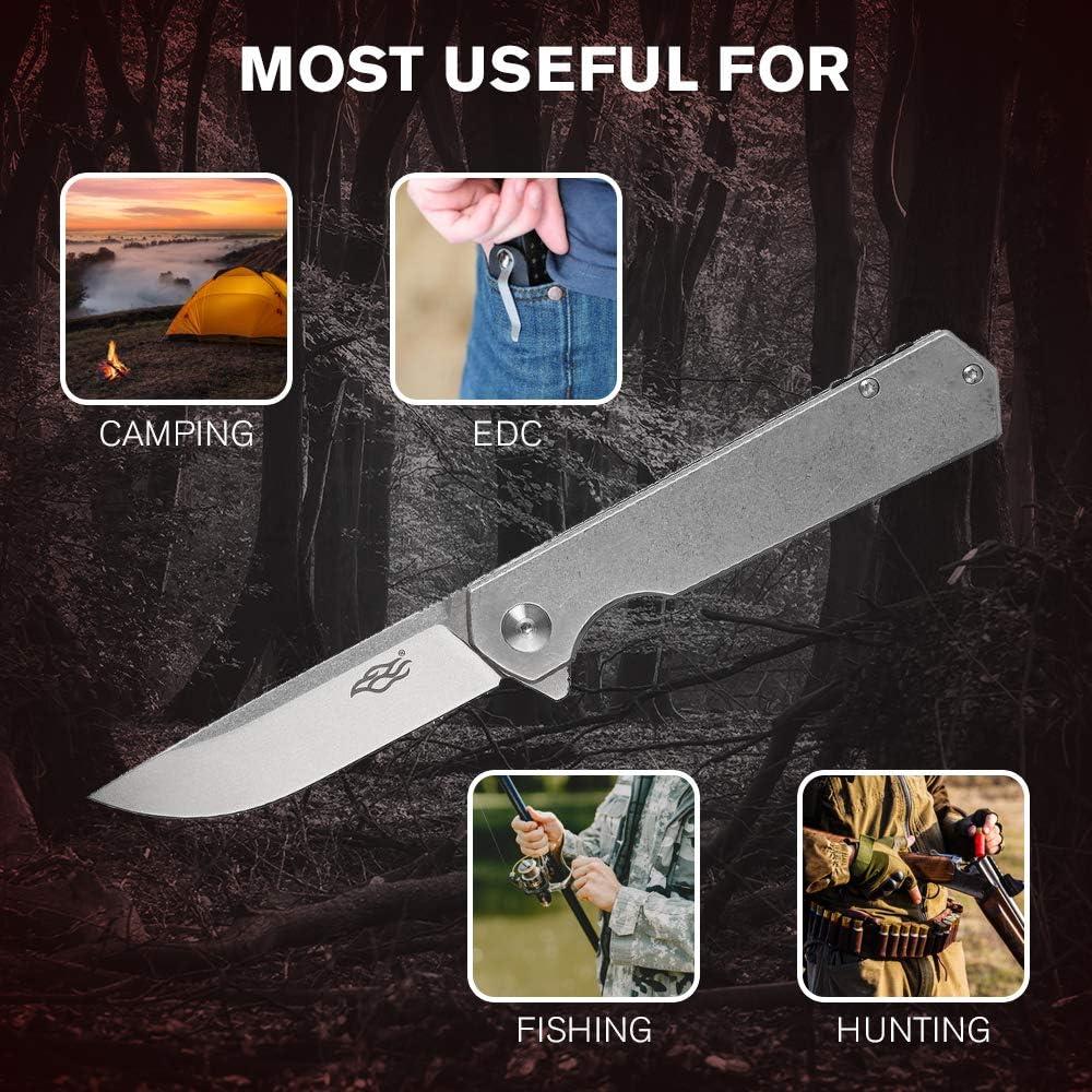 Cuchillo Plegable Firebird Ganzo FH12-SS Acero D2 20.3cm Gris