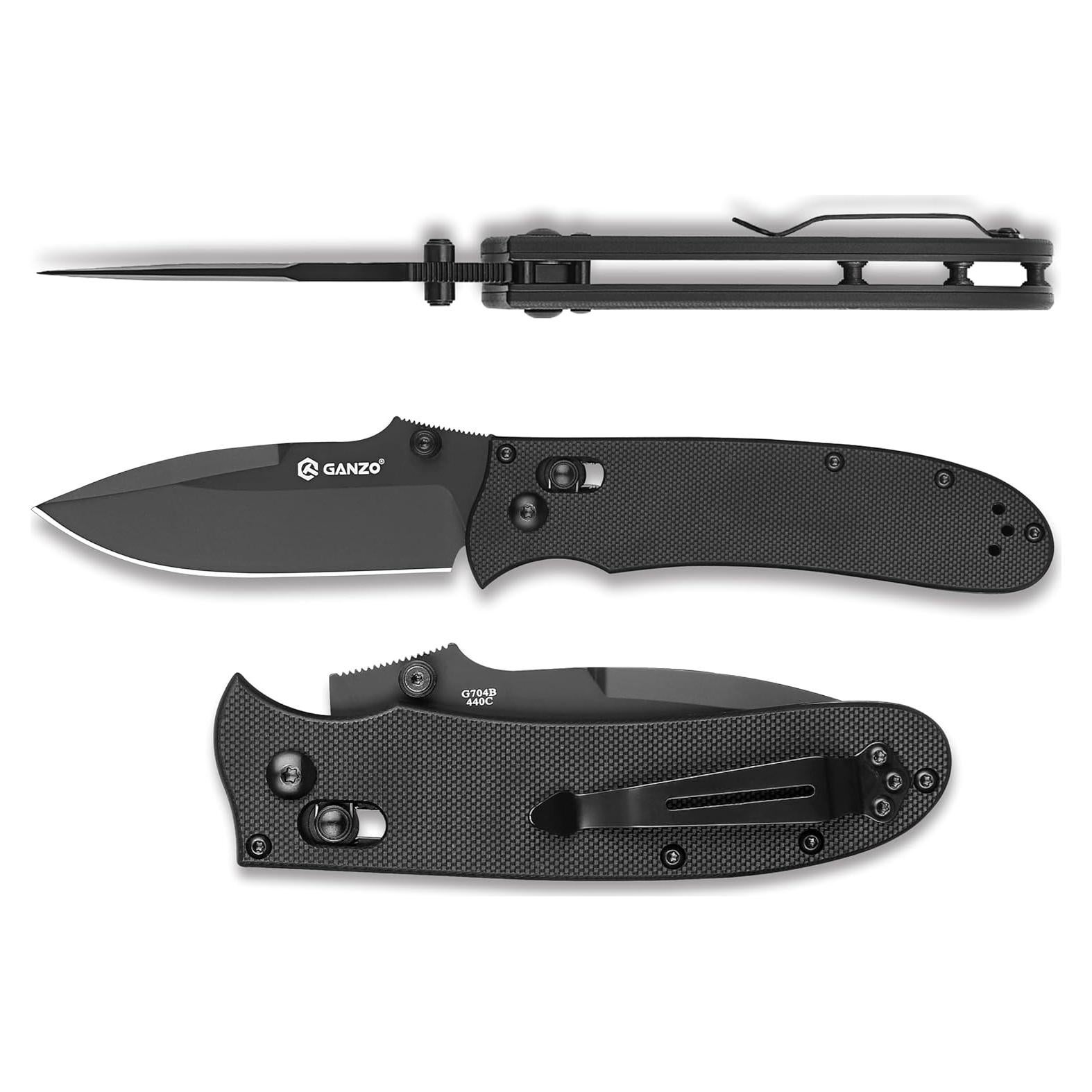 Cuchillo Plegable Firebird Ganzo G704B-BK Acero Inoxidable 440C