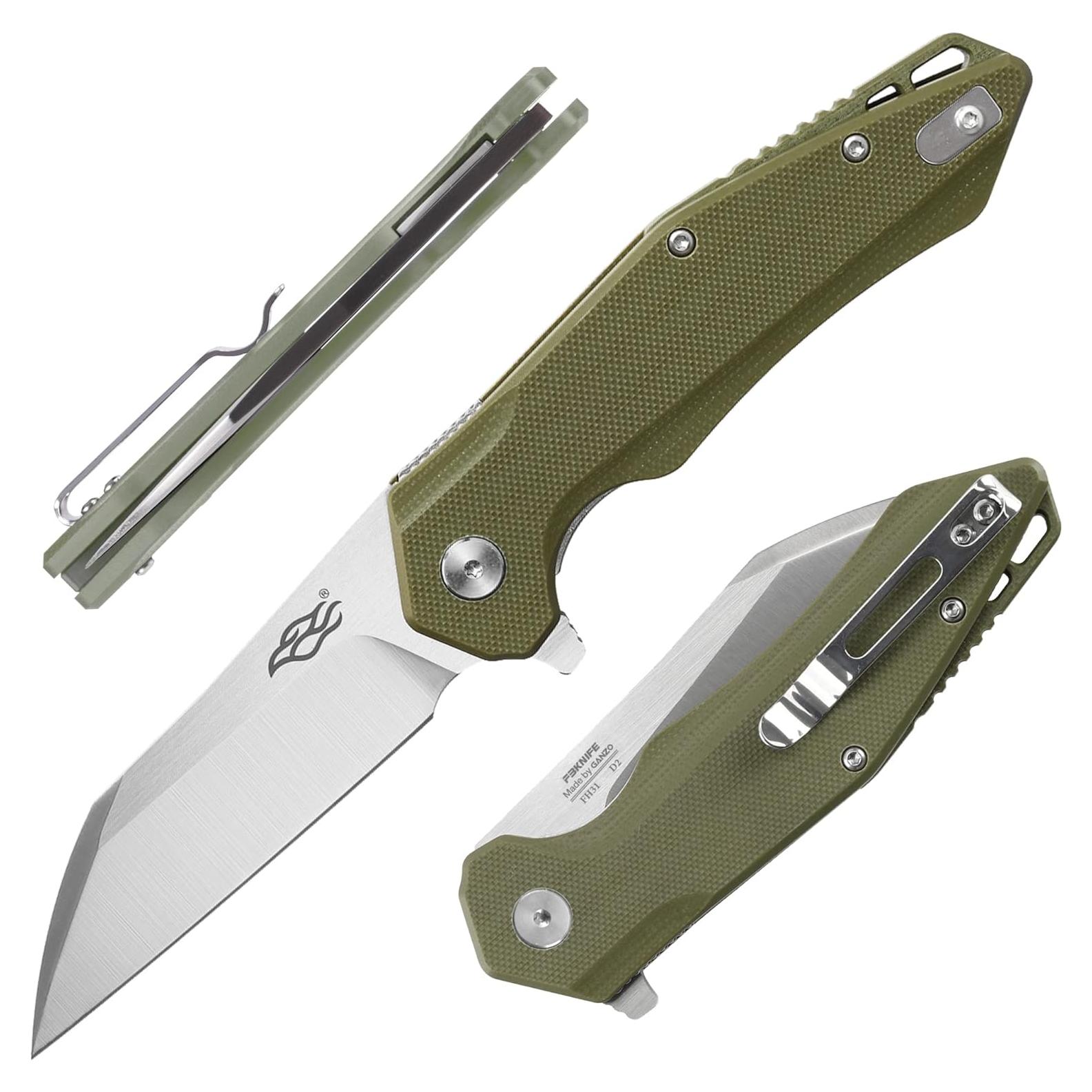 Cuchillo de bolsillo Firebird FH31-GR, acero D2, mango G10, 21.8 cm