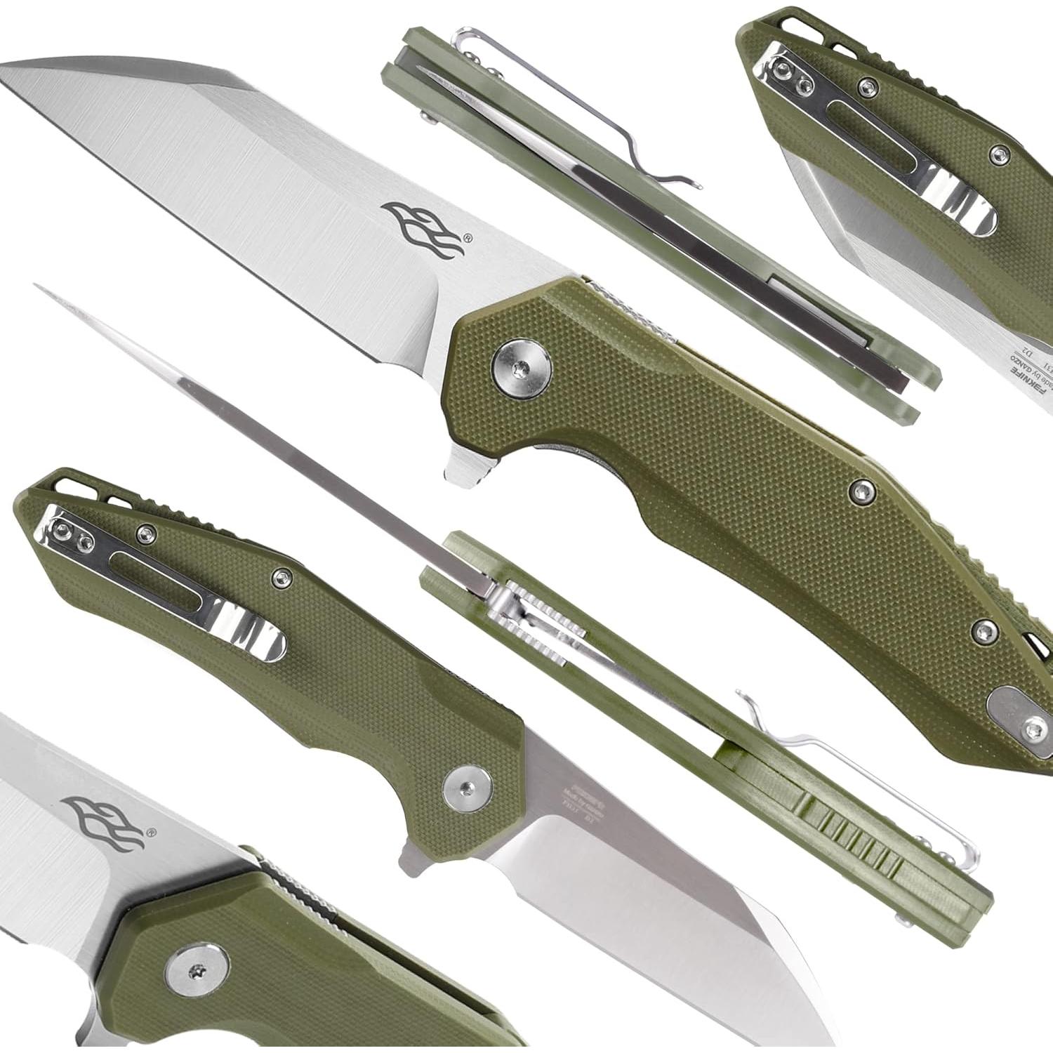 Cuchillo de bolsillo Firebird FH31-GR, acero D2, mango G10, 21.8 cm