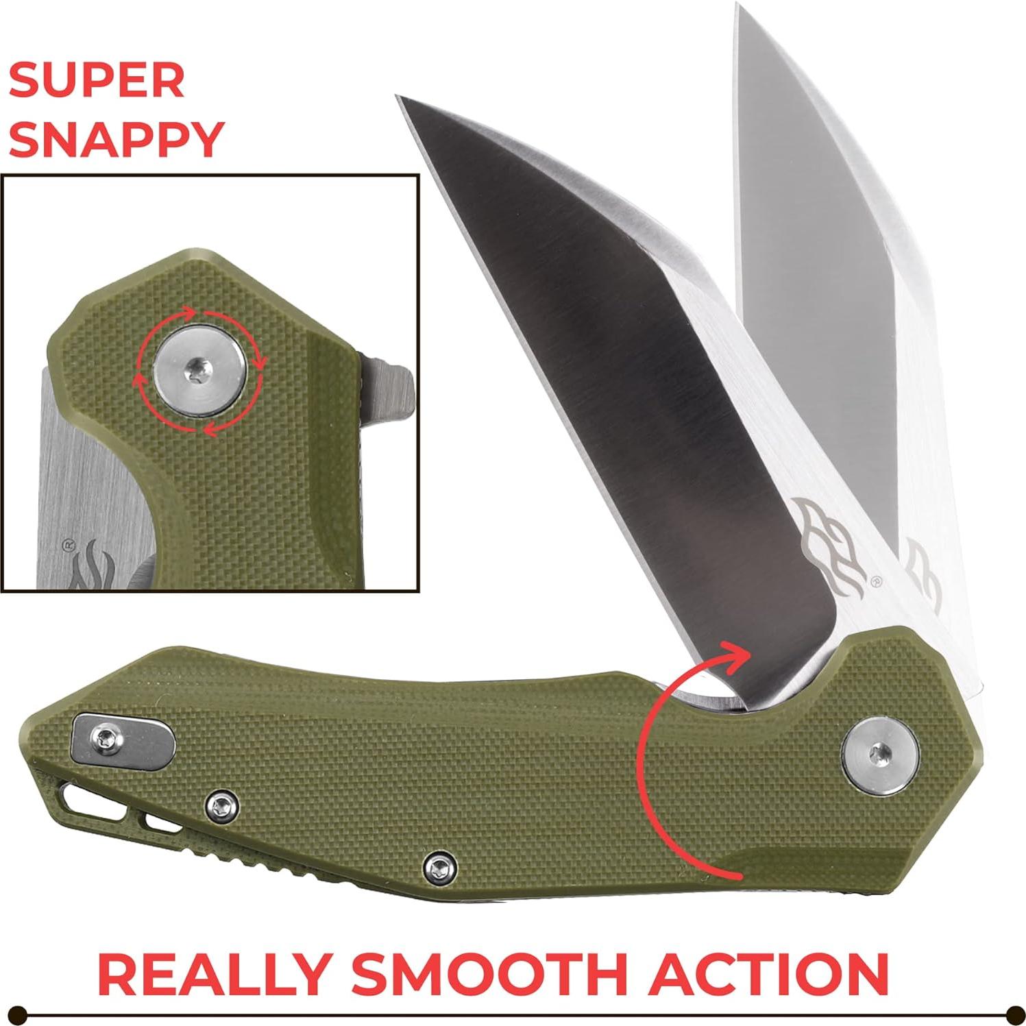 Cuchillo de bolsillo Firebird FH31-GR, acero D2, mango G10, 21.8 cm