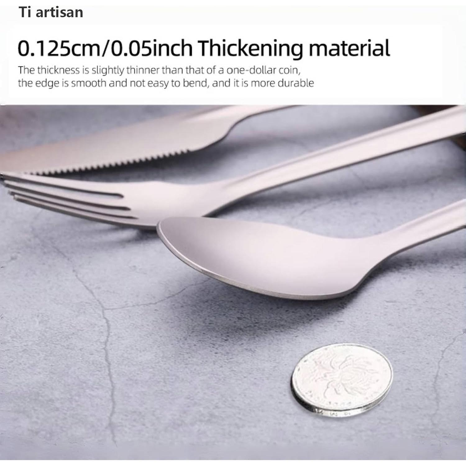 Set de Cubiertos de Titanio Ti Artisan 4 Piezas Camping