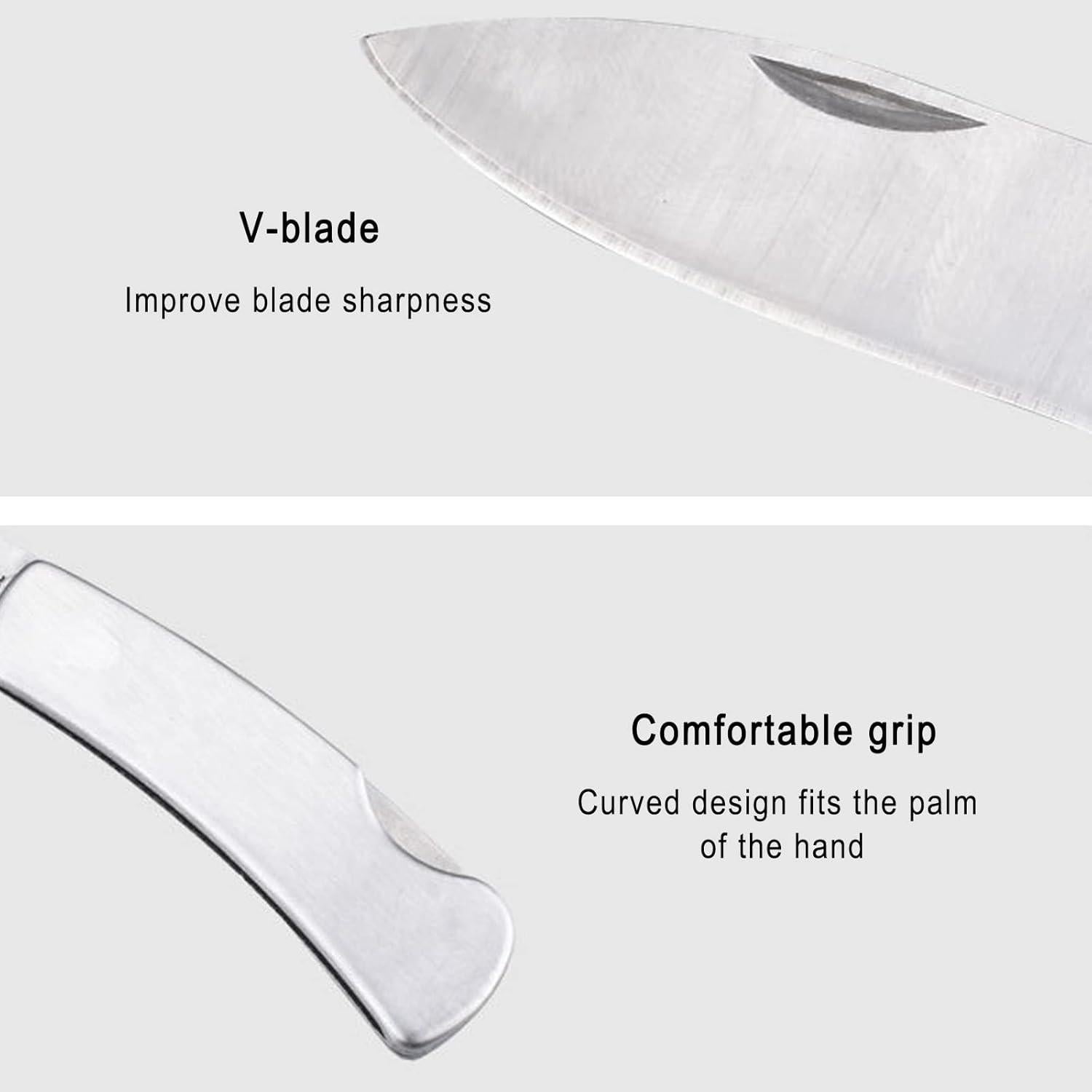 Cuchillo de Pelar Plegable Kocpudu de Acero Inoxidable 12.4 cm