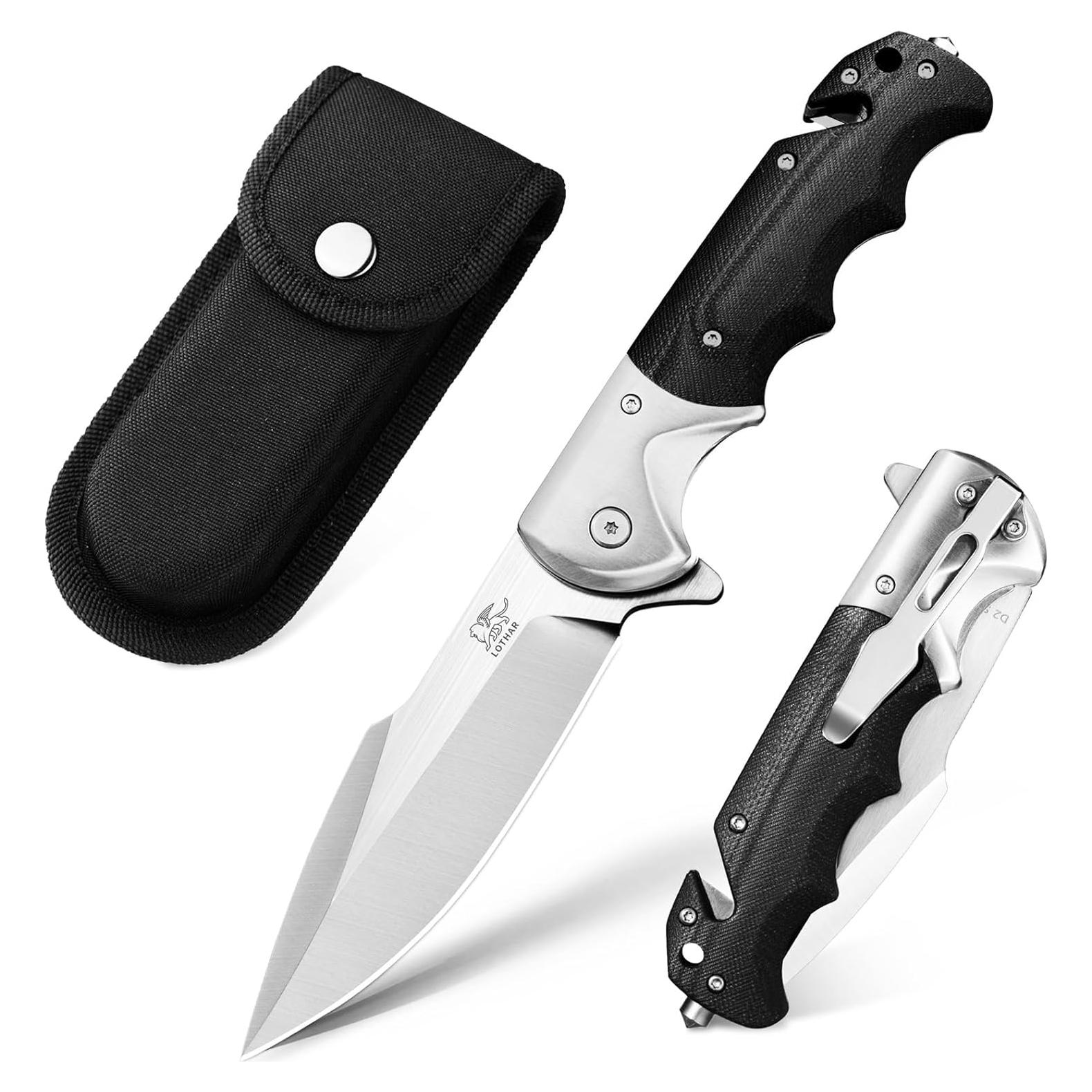 Cuchillo de bolsillo LOTHAR SMAUG, acero D2 9.4 cm, G10