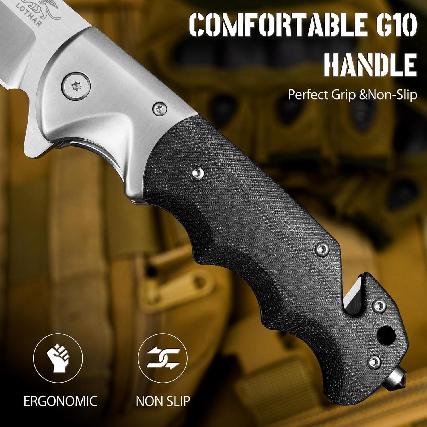 Cuchillo de bolsillo LOTHAR SMAUG, acero D2 9.4 cm, G10