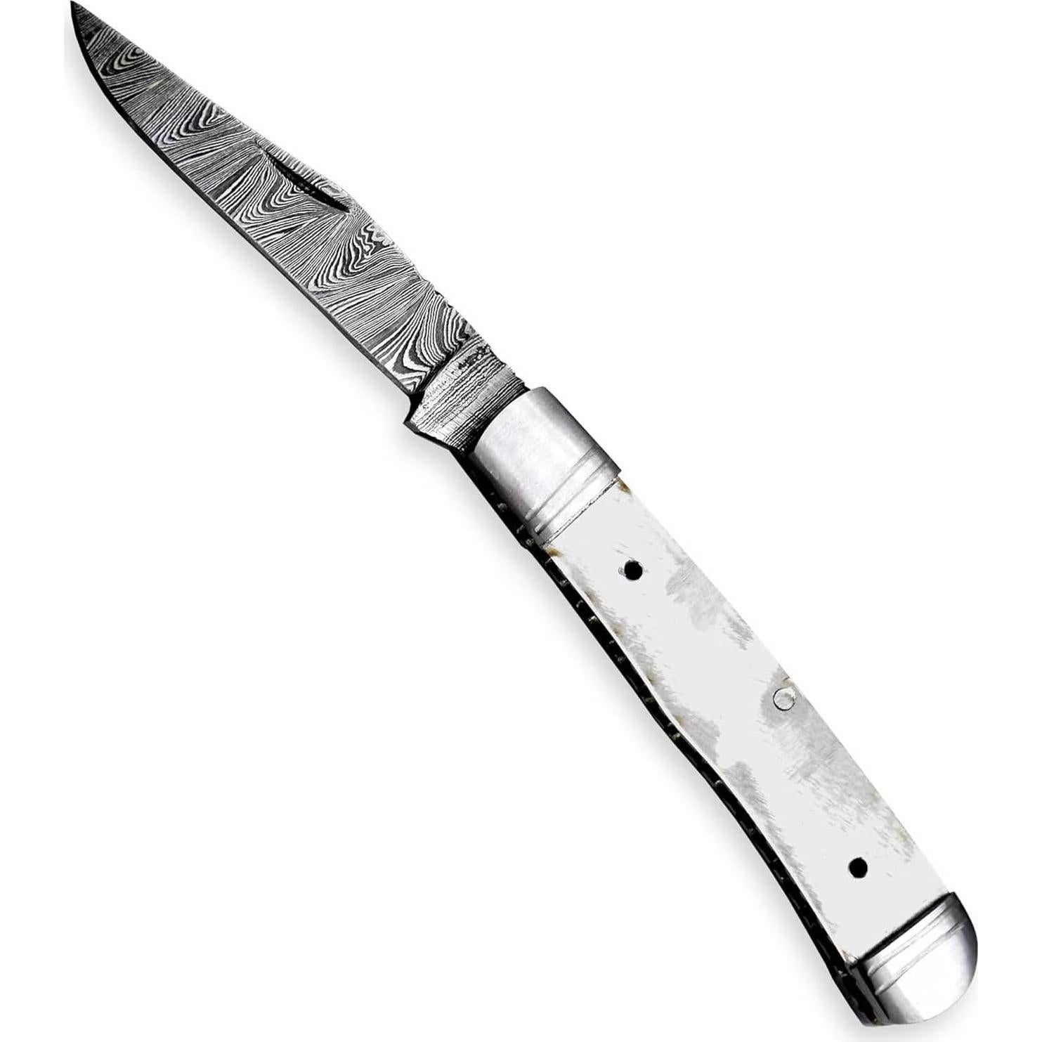 Cuchillo Plegable Damasco Hercules 19.05 cm para Camping