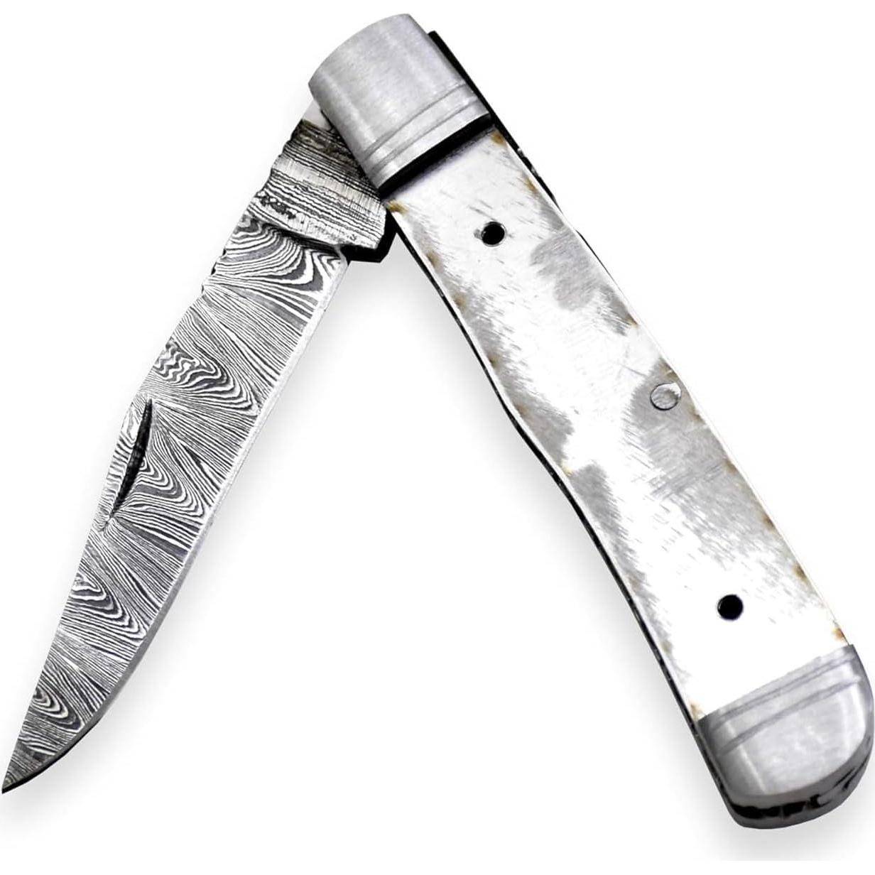 Cuchillo Plegable Damasco Hercules 19.05 cm para Camping