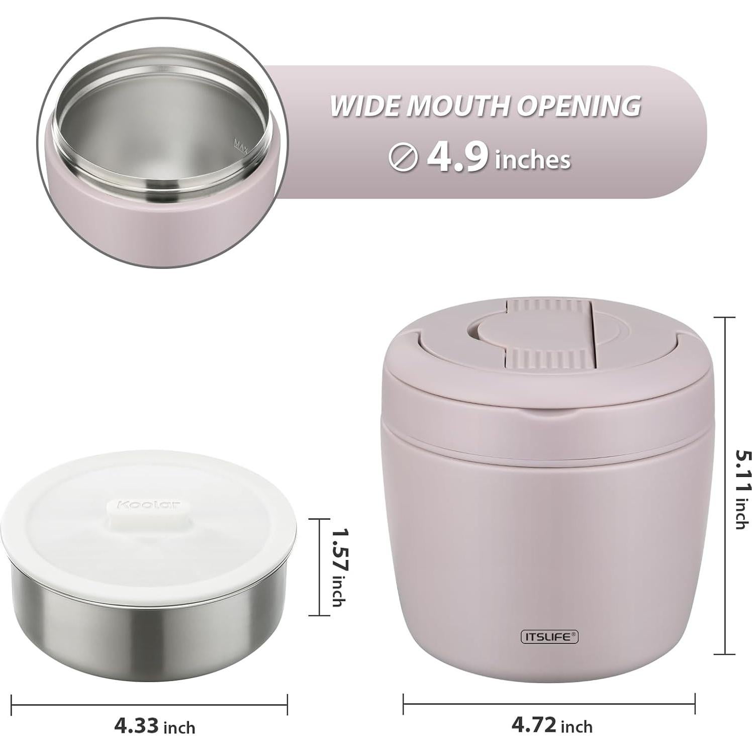 Termo de Sopa Itslife 0.95L Acero Inoxidable Aislado al Vacío