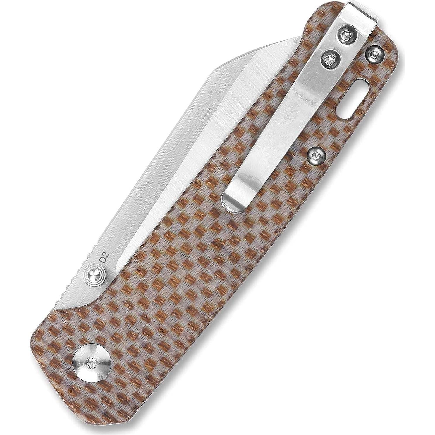 Cuchillo Plegable QSP Penguin - Hoja D2 10.16 cm - Mango Micarta