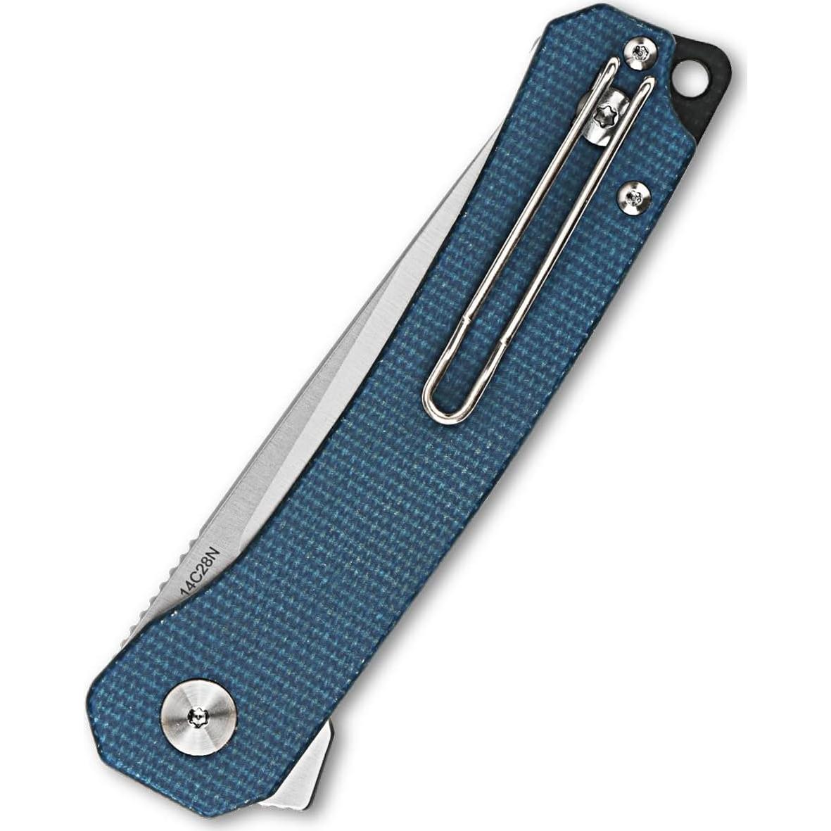 Cuchillo Plegable QSP Osprey 8.26cm 14C28N Micarta Azul