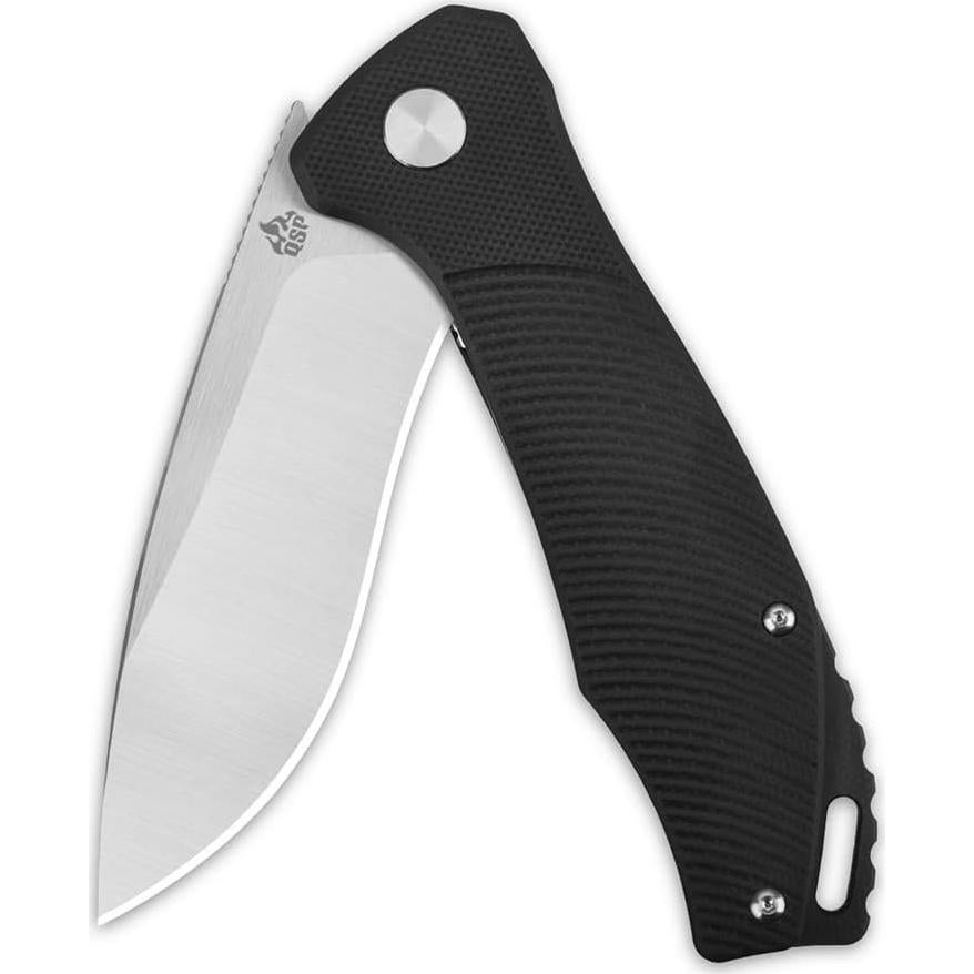 Cuchillo Plegable QSP Raven 3.375" Hoja D2 Mango G10 Negro