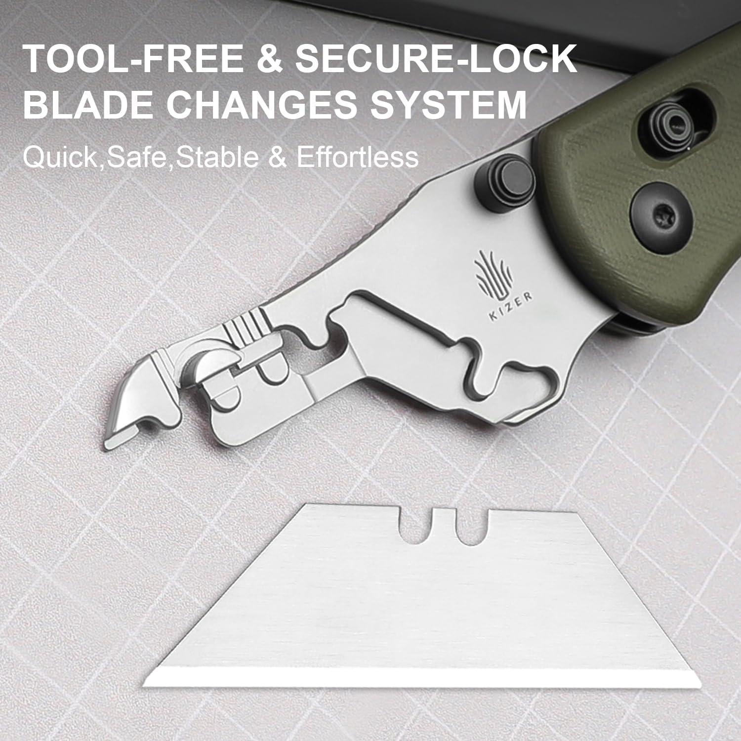 Cuchillo Utility Plegable Kizer Drop Bear G10 Verde 17cm