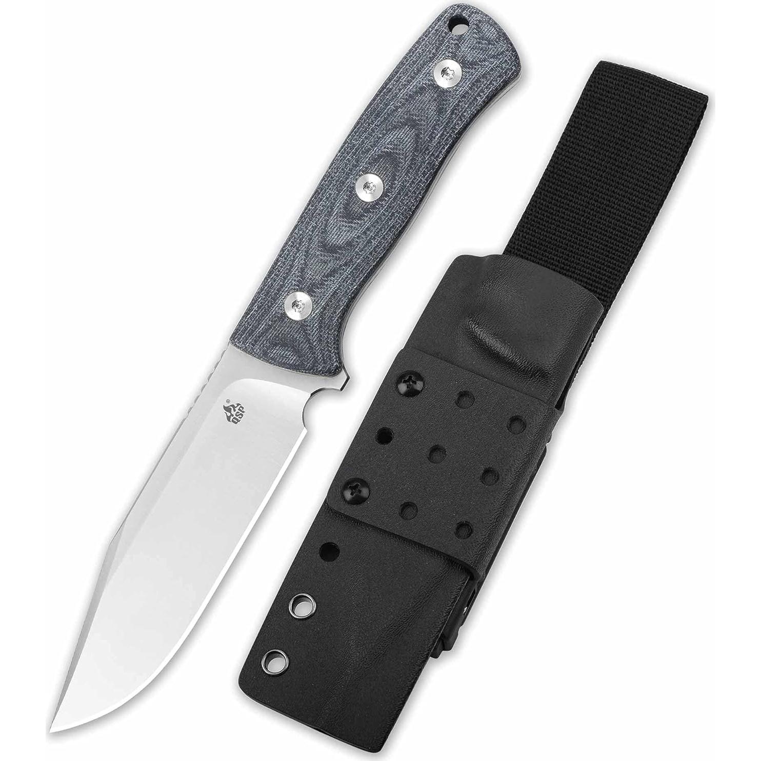 Cuchillo Fijo QSP Bison D2 11.43 cm Mango Micarta Denim