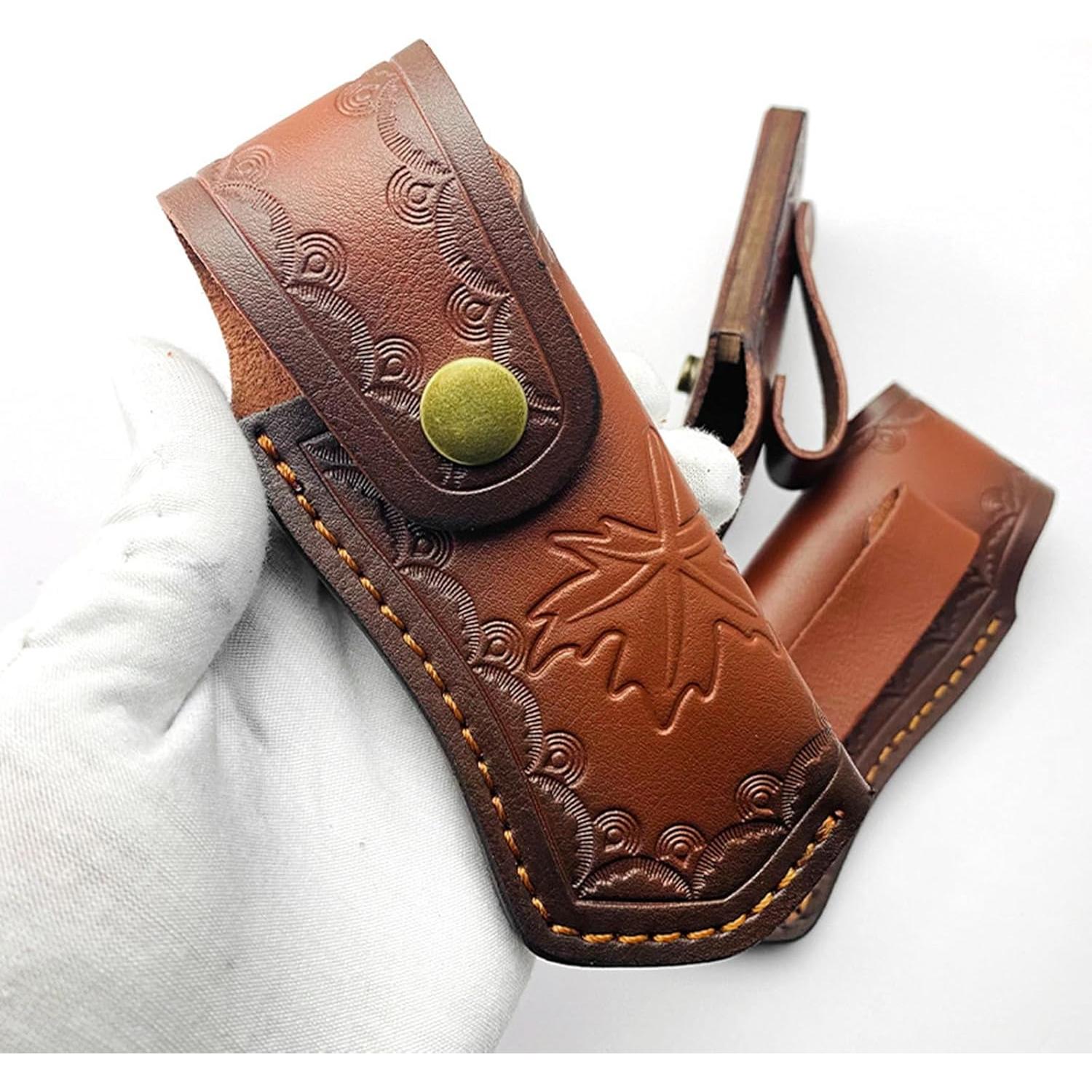 Funda de cuchillo de cuero Genérica RHKS7 marrón 11 cm EDC