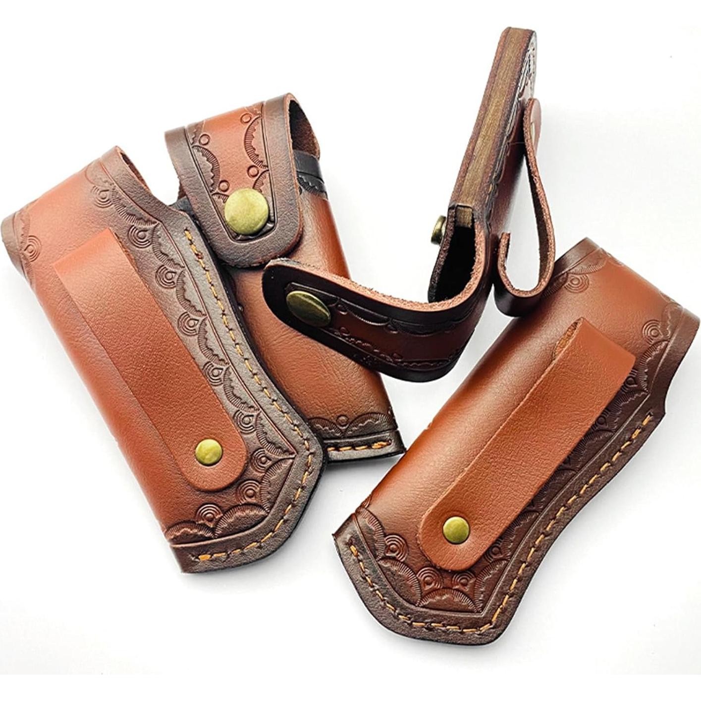 Funda de cuchillo de cuero Genérica RHKS7 marrón 11 cm EDC