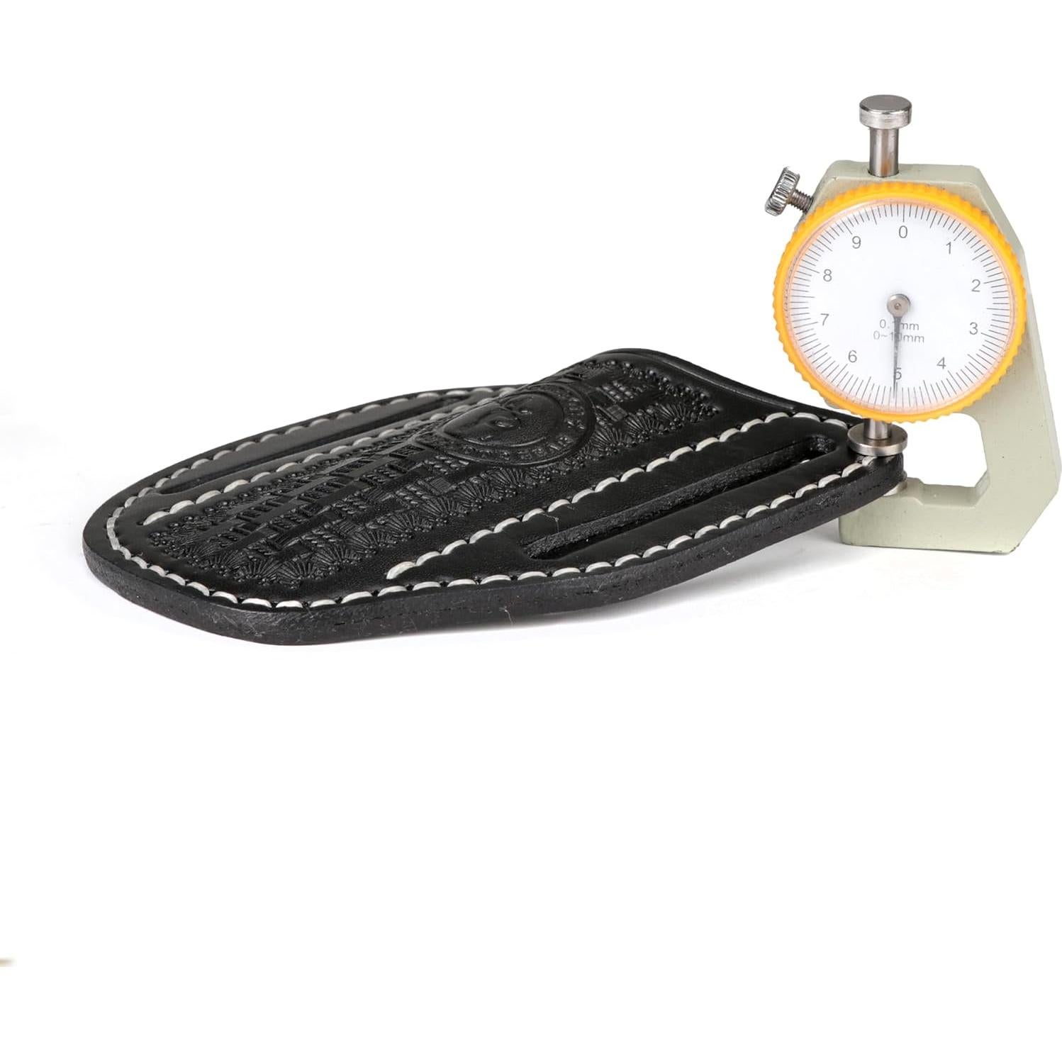 Funda de cuchillo plegable Tourbon de cuero negro EDC 11.43x8.89cm