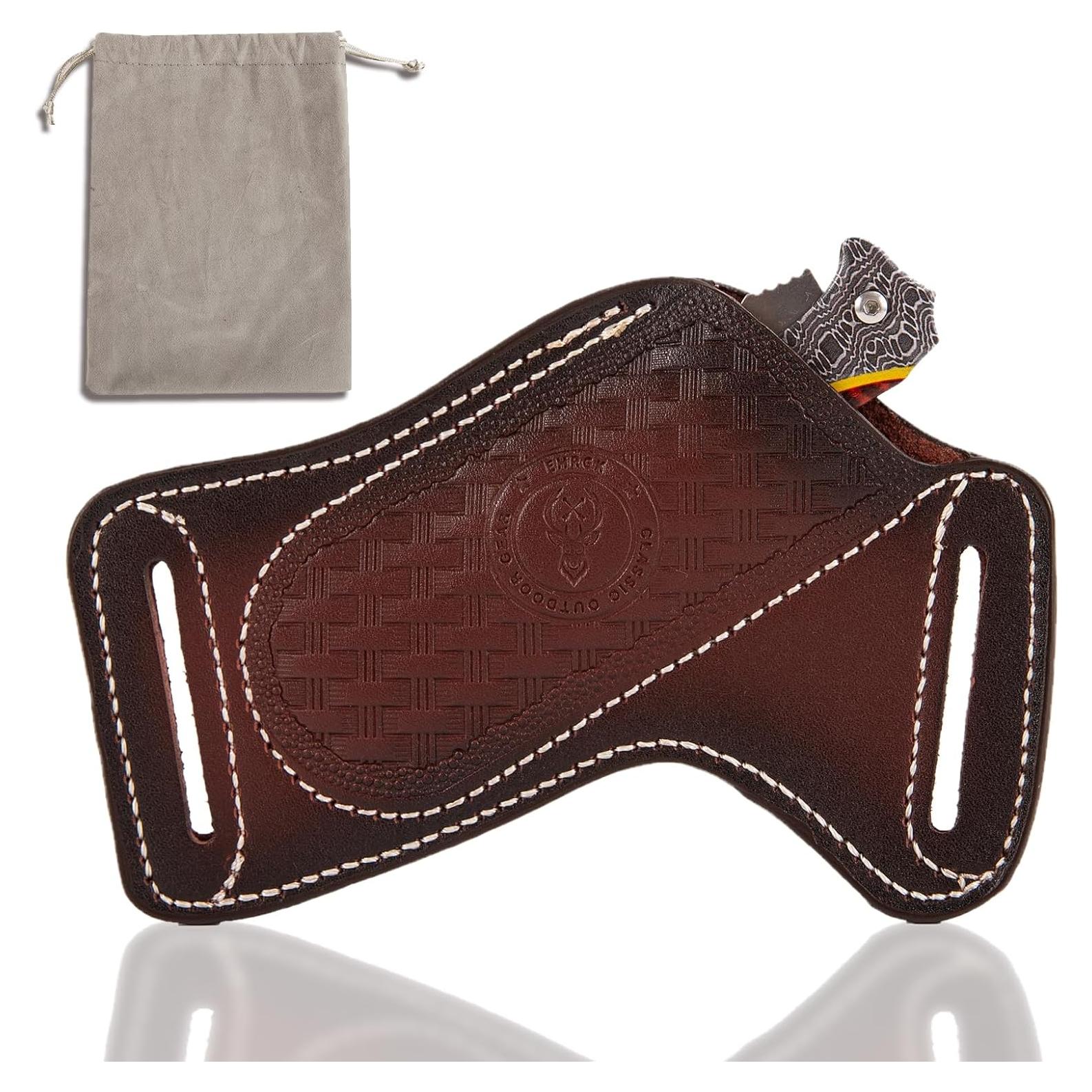 Funda de cuchillo de cuero YTDYQFLZH para cinturón 15x20 cm