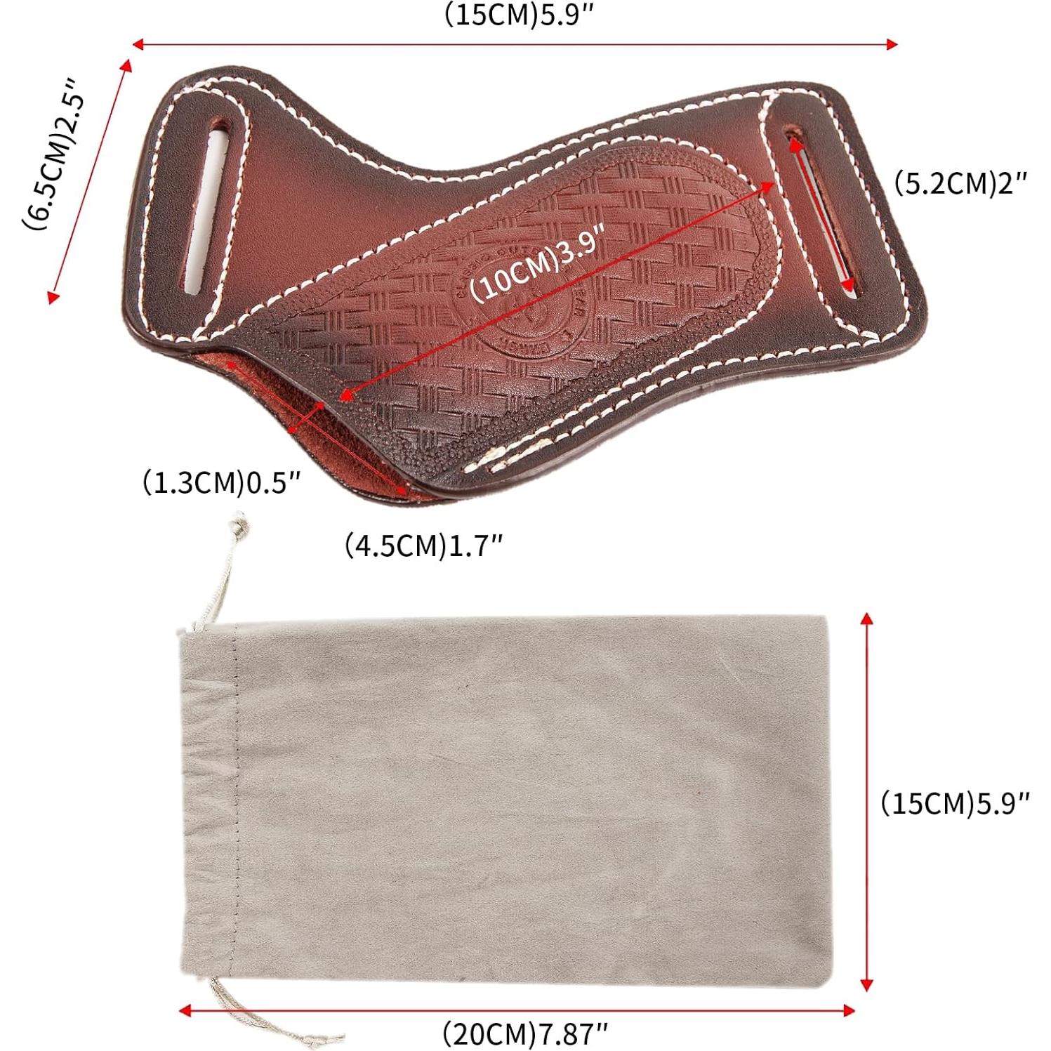 Funda de cuchillo de cuero YTDYQFLZH para cinturón 15x20 cm