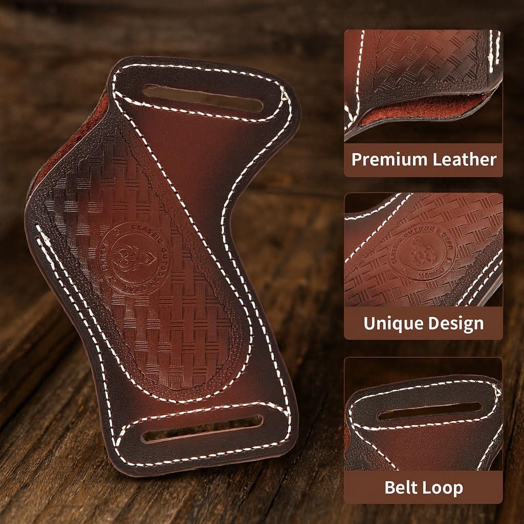 Funda de cuchillo de cuero YTDYQFLZH para cinturón 15x20 cm