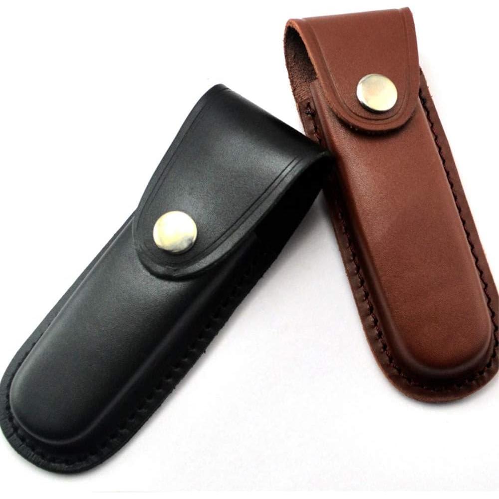 Funda de Cuchillo Plegable TATAGEAR de Cuero Marrón 13.8 cm
