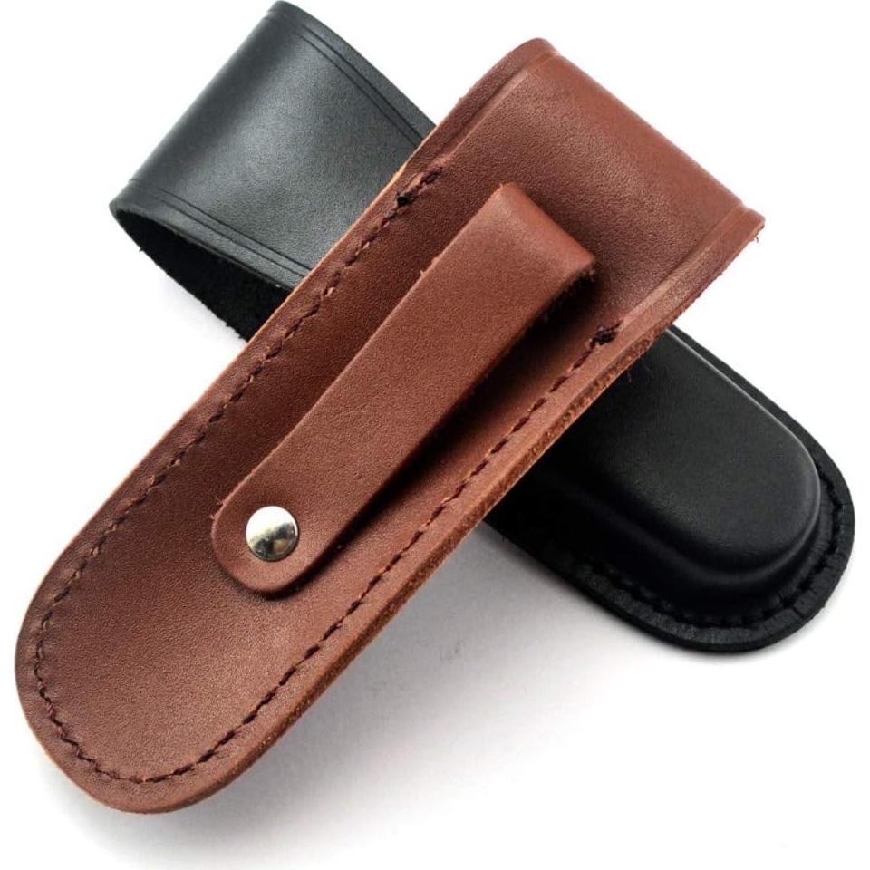 Funda de Cuchillo Plegable TATAGEAR de Cuero Marrón 13.8 cm
