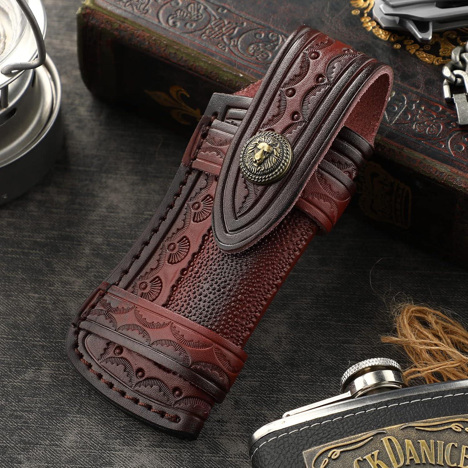 Funda de Cuchillo de Cuero Genérico 15.49 cm Compacta Marrón