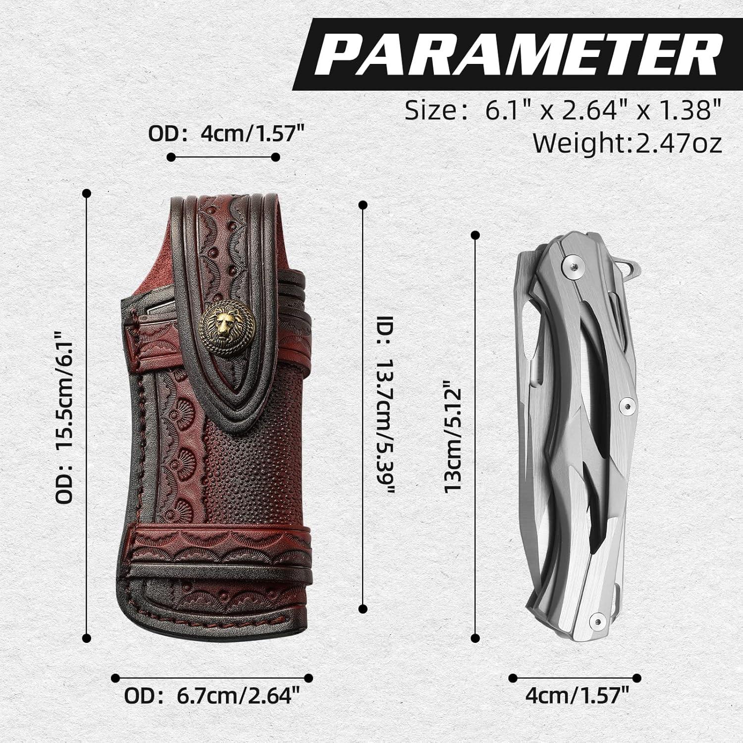 Funda de Cuchillo de Cuero Genérico 15.49 cm Compacta Marrón