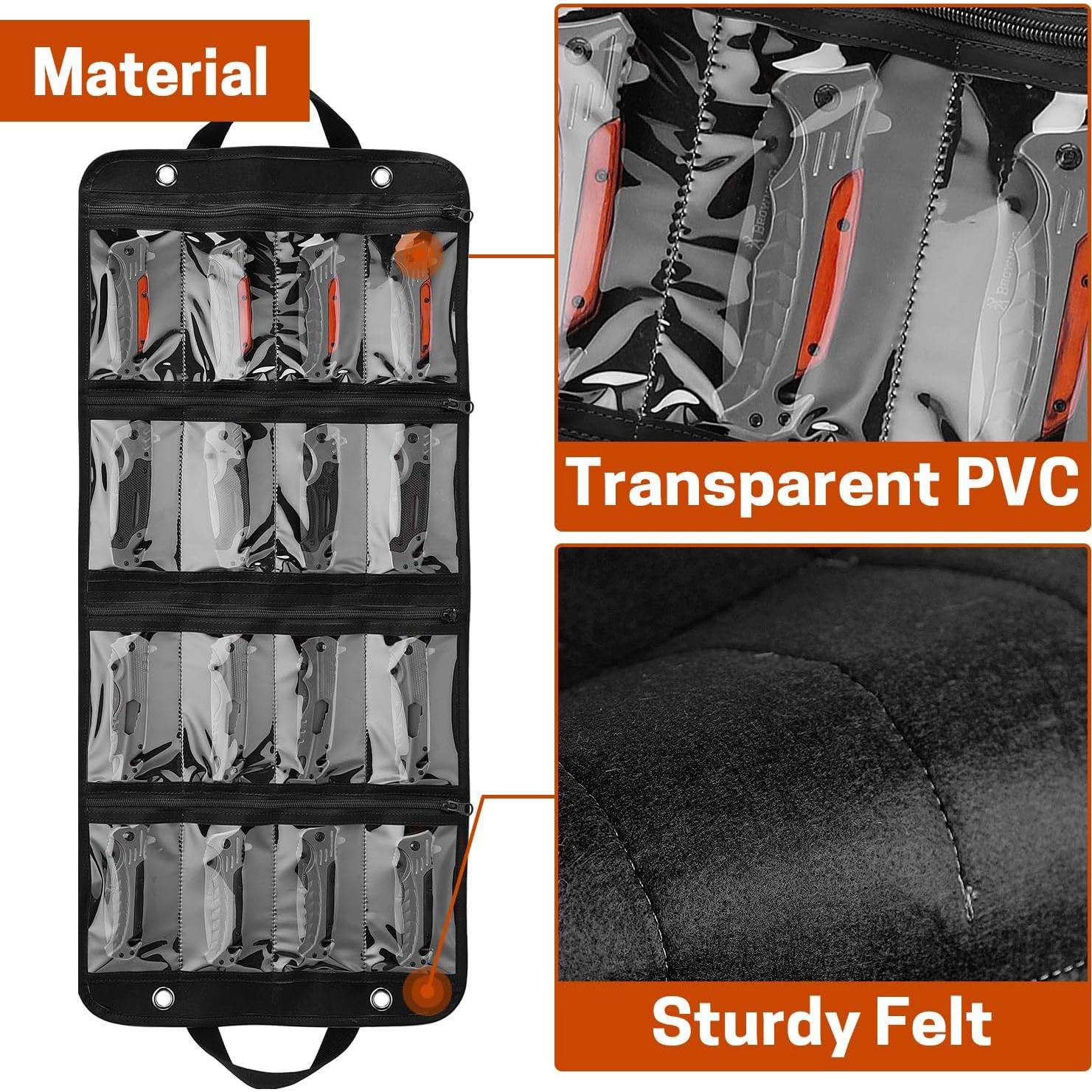 Bolsa de Exhibición de Cuchillos SWISSELITE, Fieltro, 16 Compartimentos
