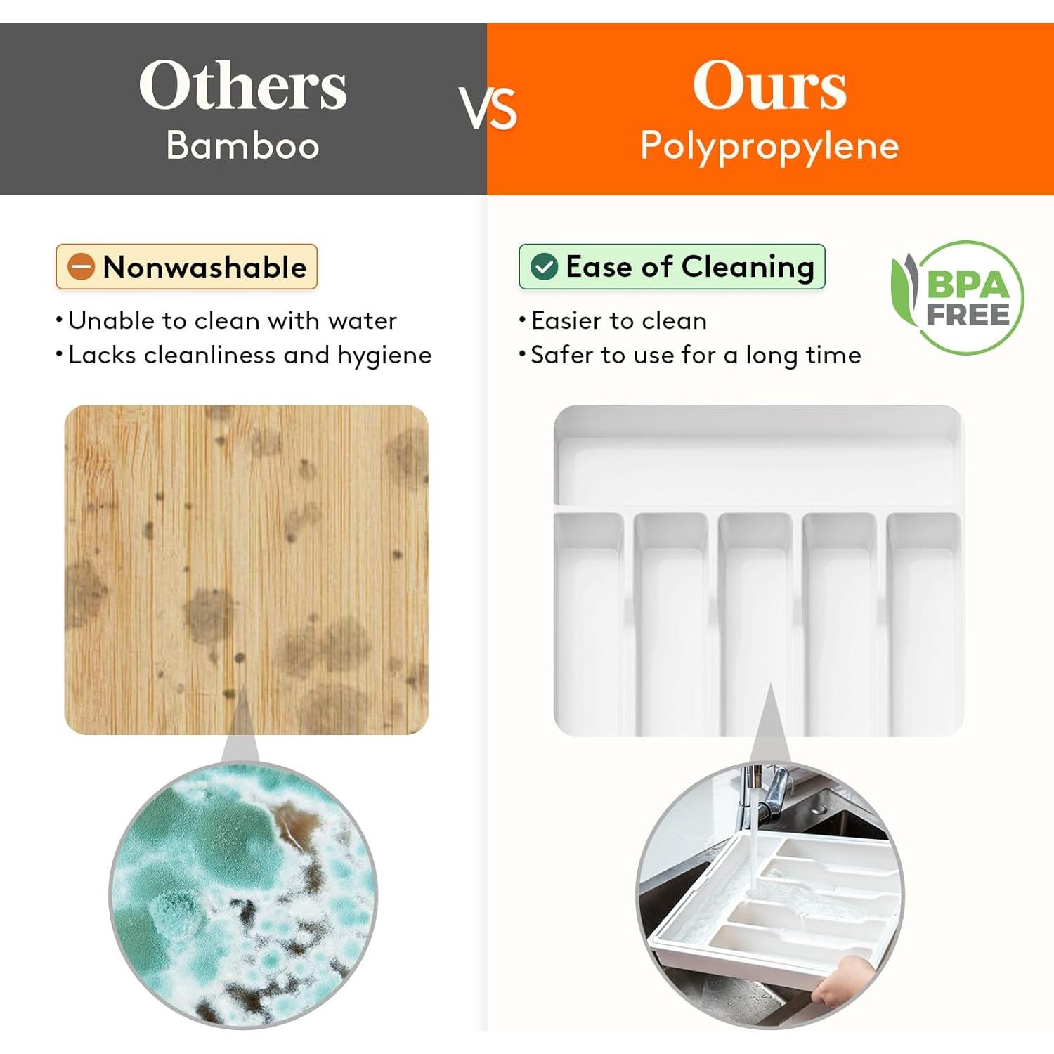 Organizador de Cubiertos Lifewit Expandible 2 Piezas Blanco