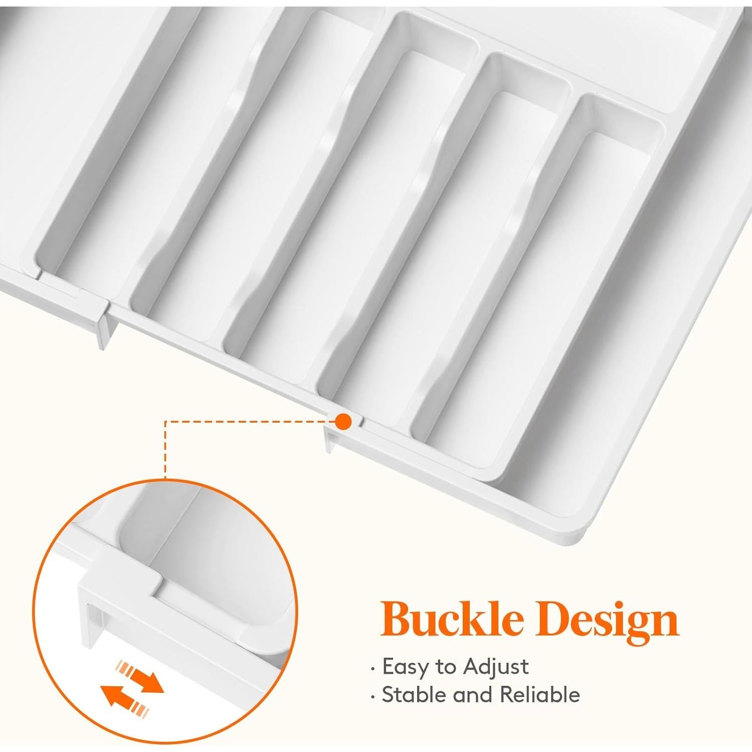 Organizador de Cubiertos Lifewit Expandible 2 Piezas Blanco