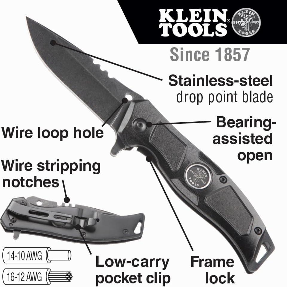 Cuchillo Plegable Klein Tools 44228 EDC para Electricistas