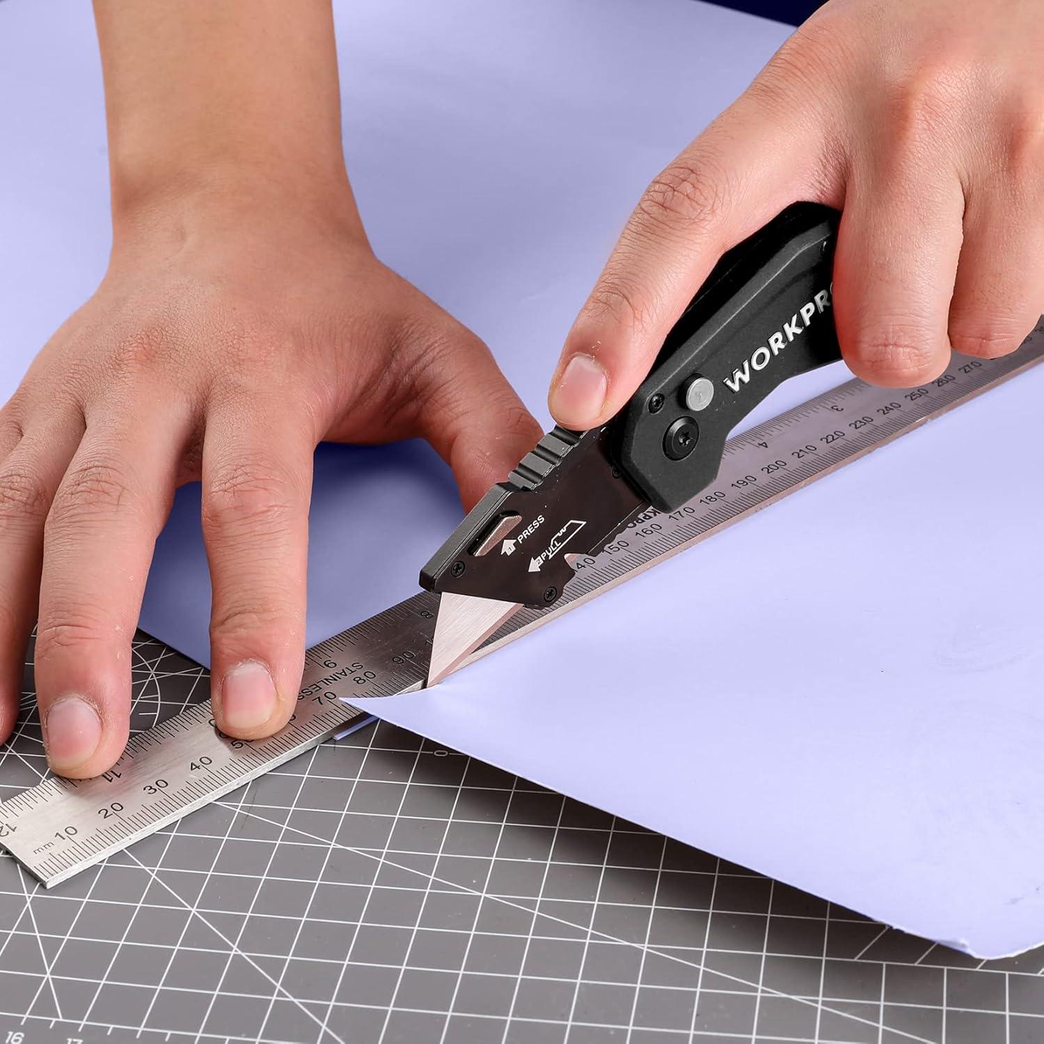 Cuchillo Utility Plegable WORKPRO con 10 Cuchillas SK5