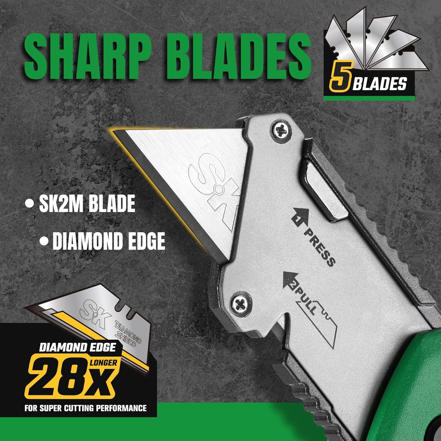 Cuchillo Utility Plegable SK con Cortador de Alambre y 4 Cuchillas